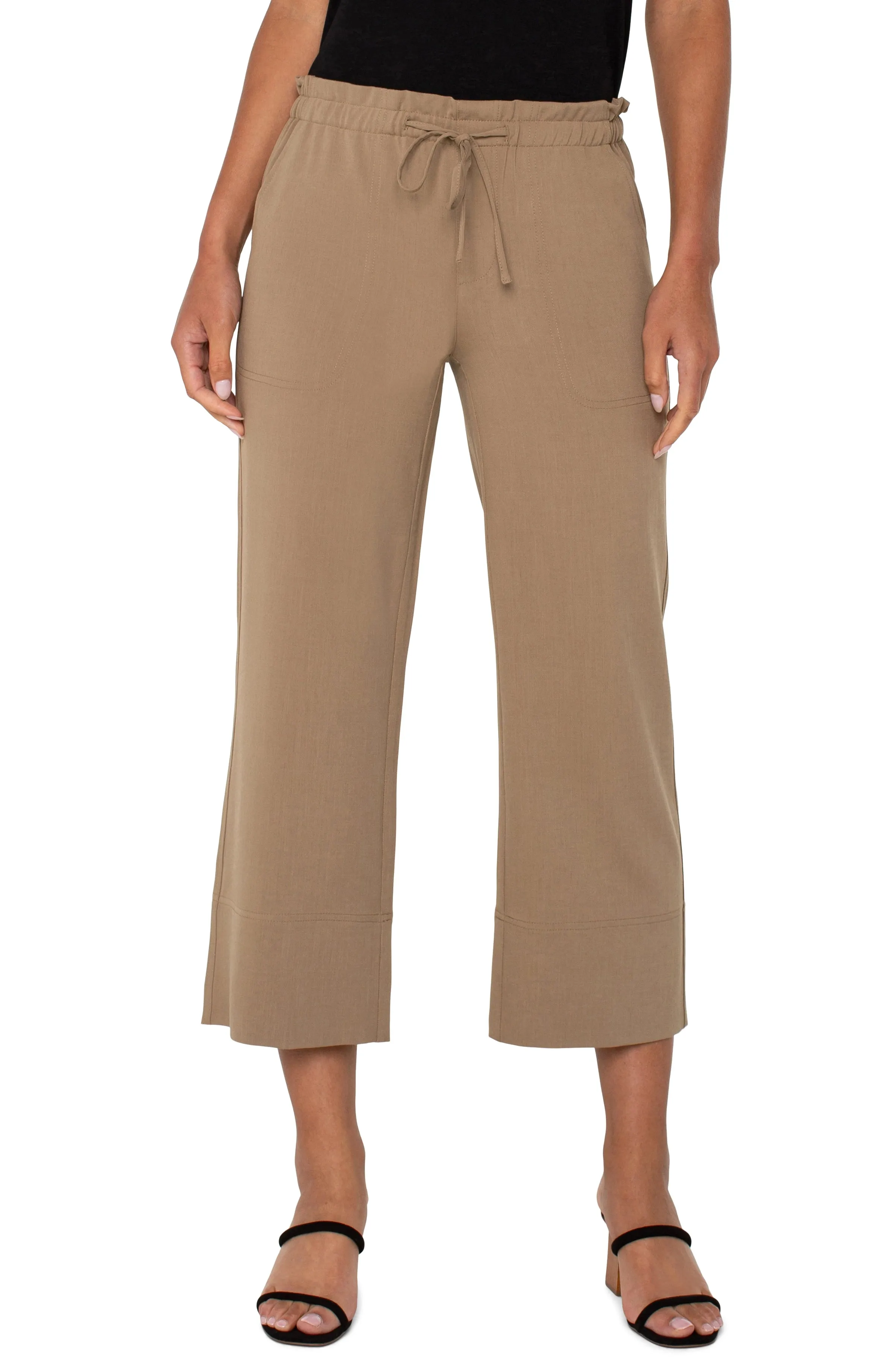 PETITE PULL-ON TIE WAIST WIDE LEG ANKLE sold by Liverpool Jeans Company