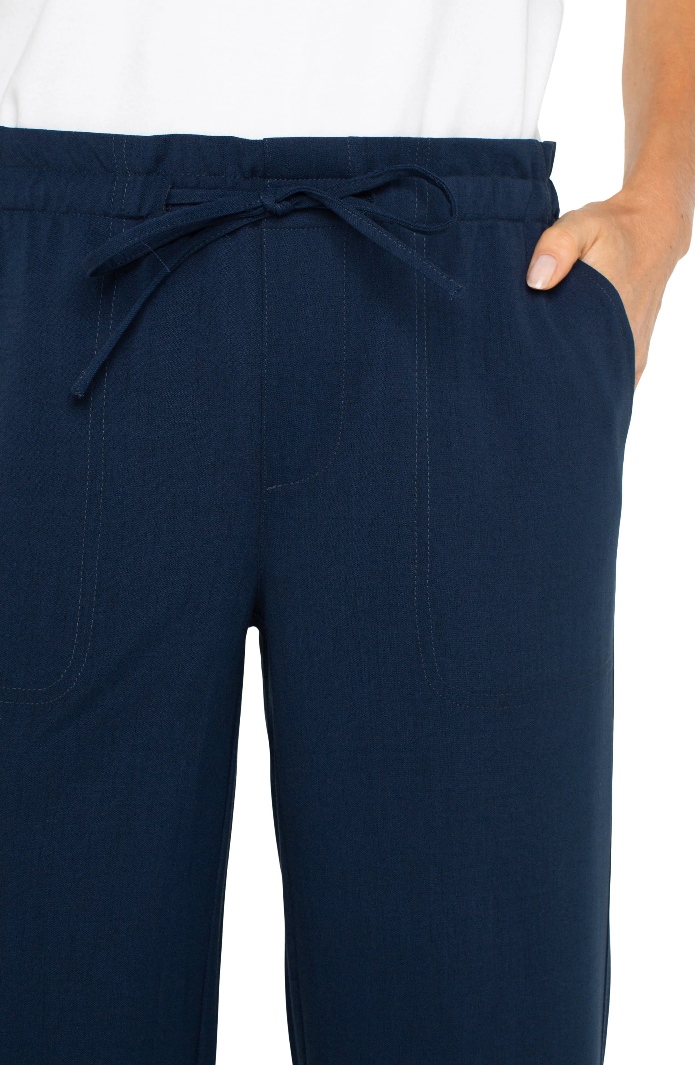 PETITE PULL-ON TIE WAIST WIDE LEG ANKLE sold by Liverpool Jeans Company product image thumbnail 3
