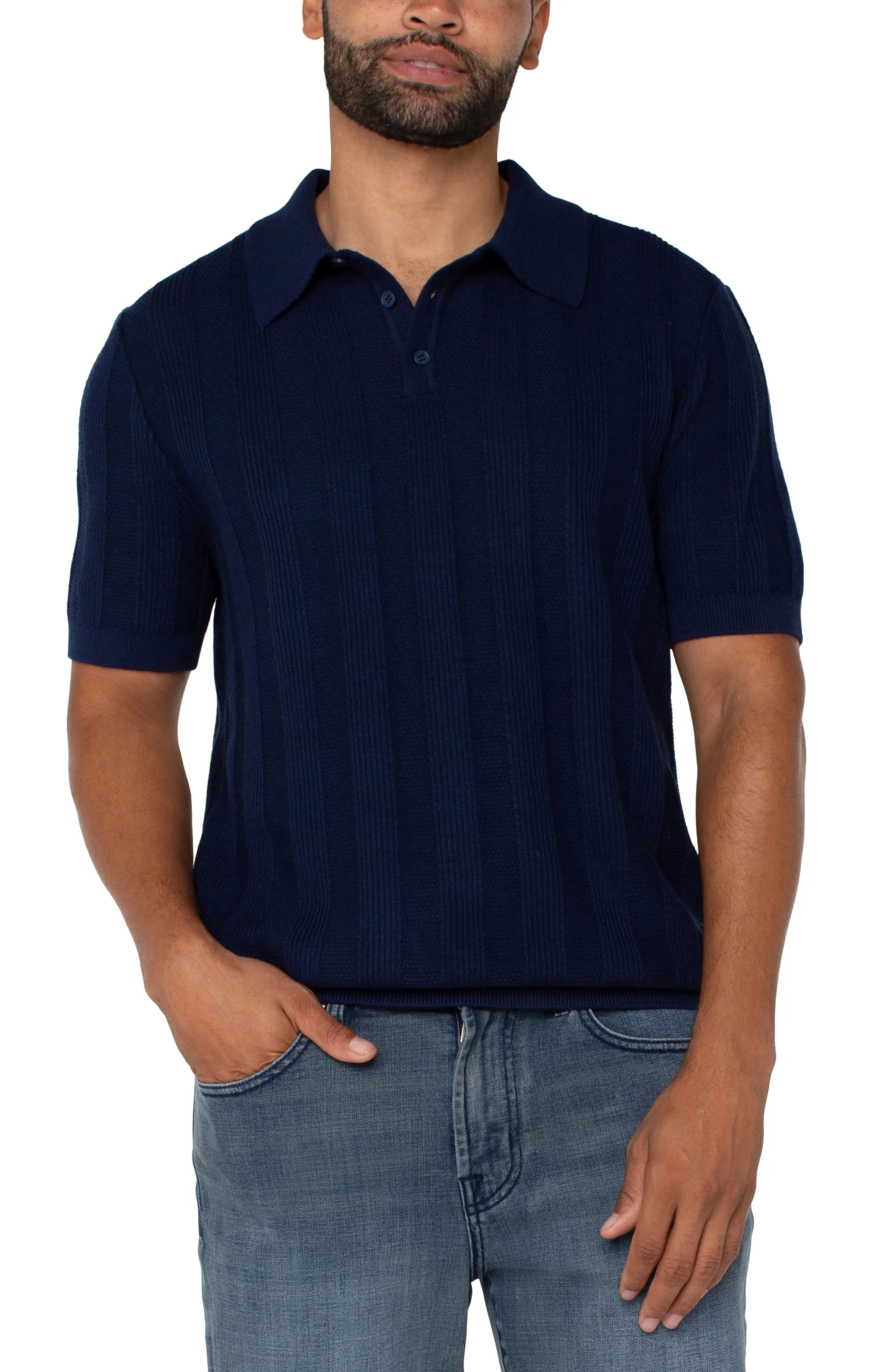 SWEATER KNIT POLO sold by Liverpool Jeans Company