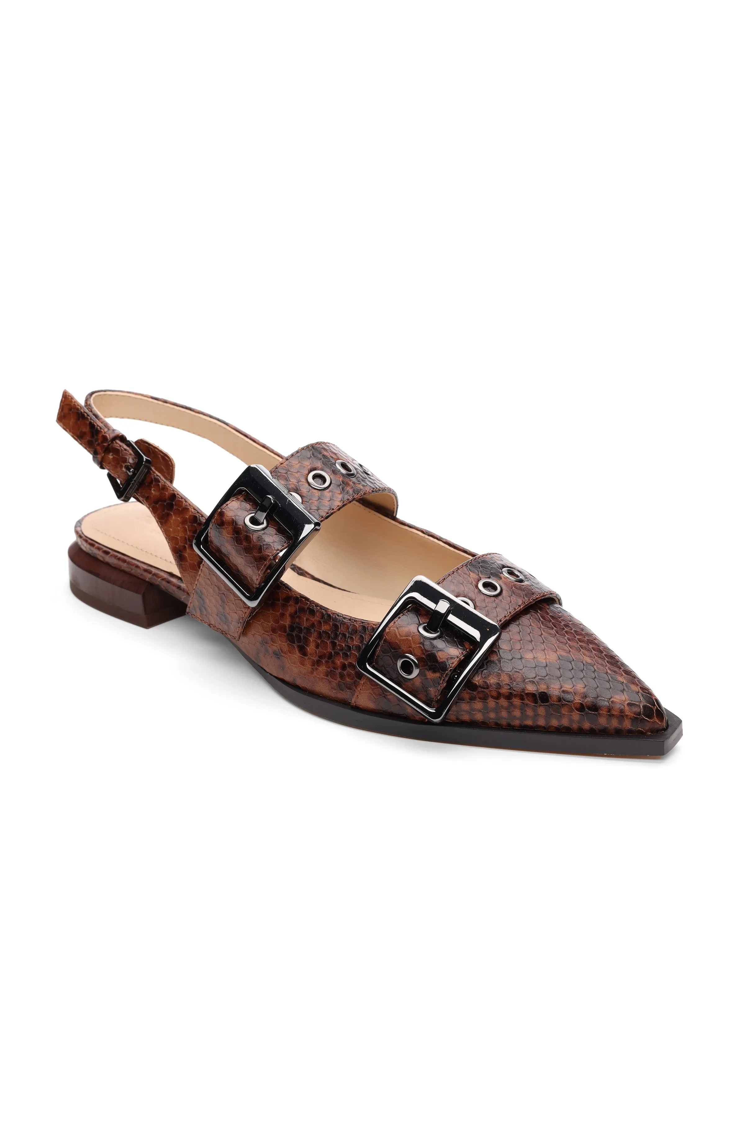 VILLA LEATHER SLINGBACK WITH DOUBLE BUCKLE sold by Liverpool Jeans Company