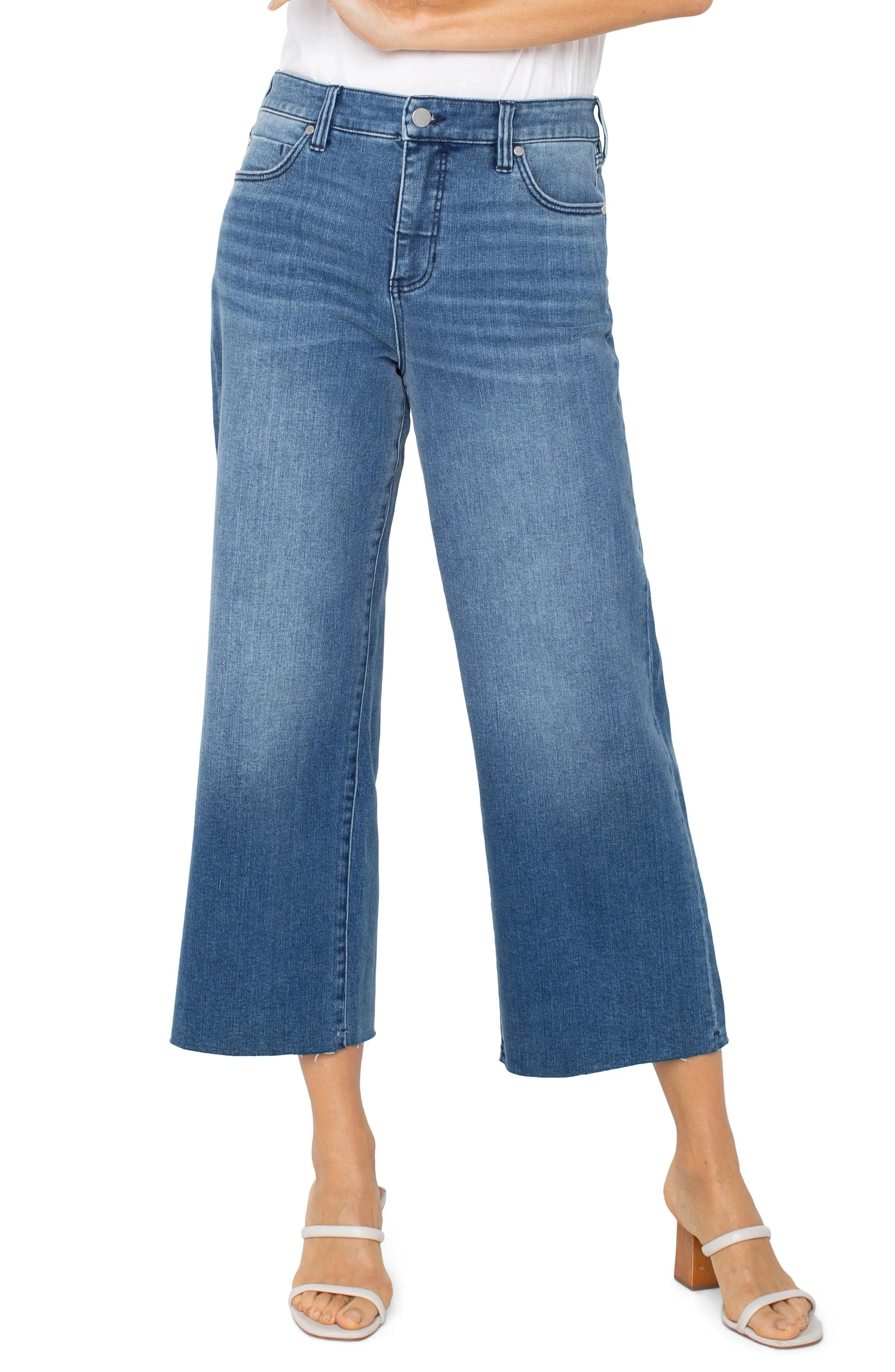 STRIDE HI-RISE CROP WITH CUT HEM sold by Liverpool Jeans Company