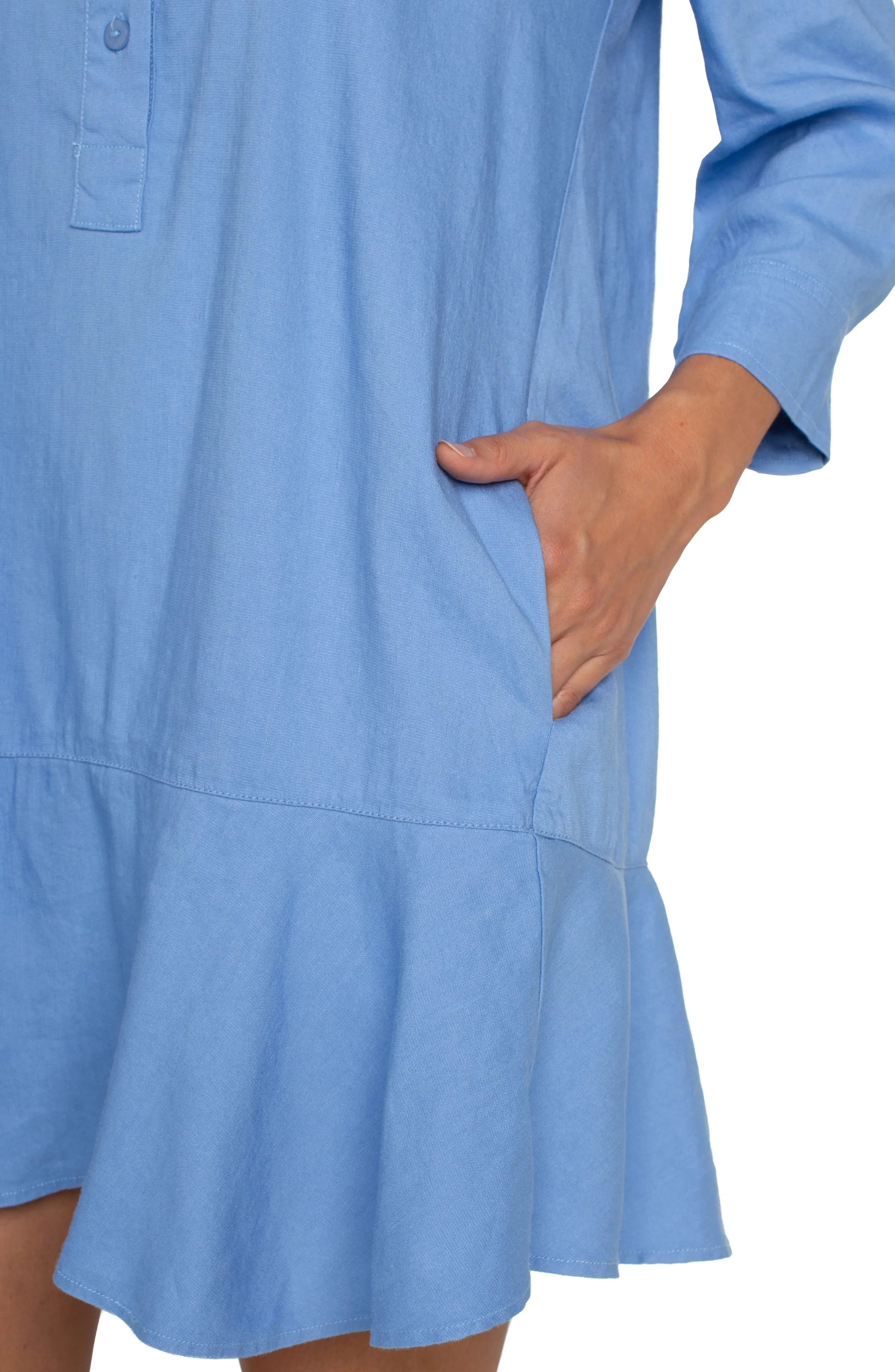 SHIRT DRESS WITH FLOUNCE HEM sold by Liverpool Jeans Company product image thumbnail 3