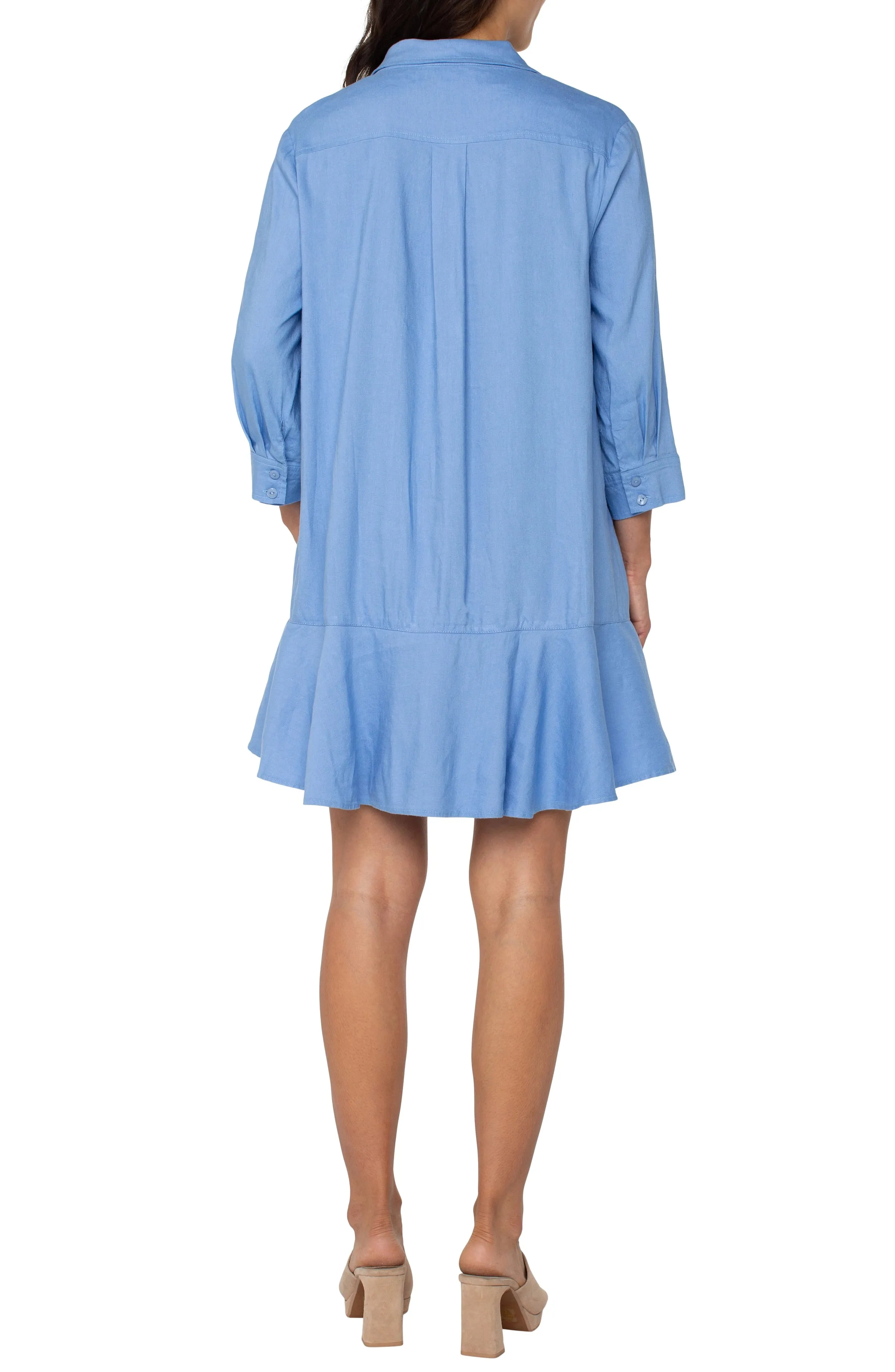 SHIRT DRESS WITH FLOUNCE HEM sold by Liverpool Jeans Company product image thumbnail 2