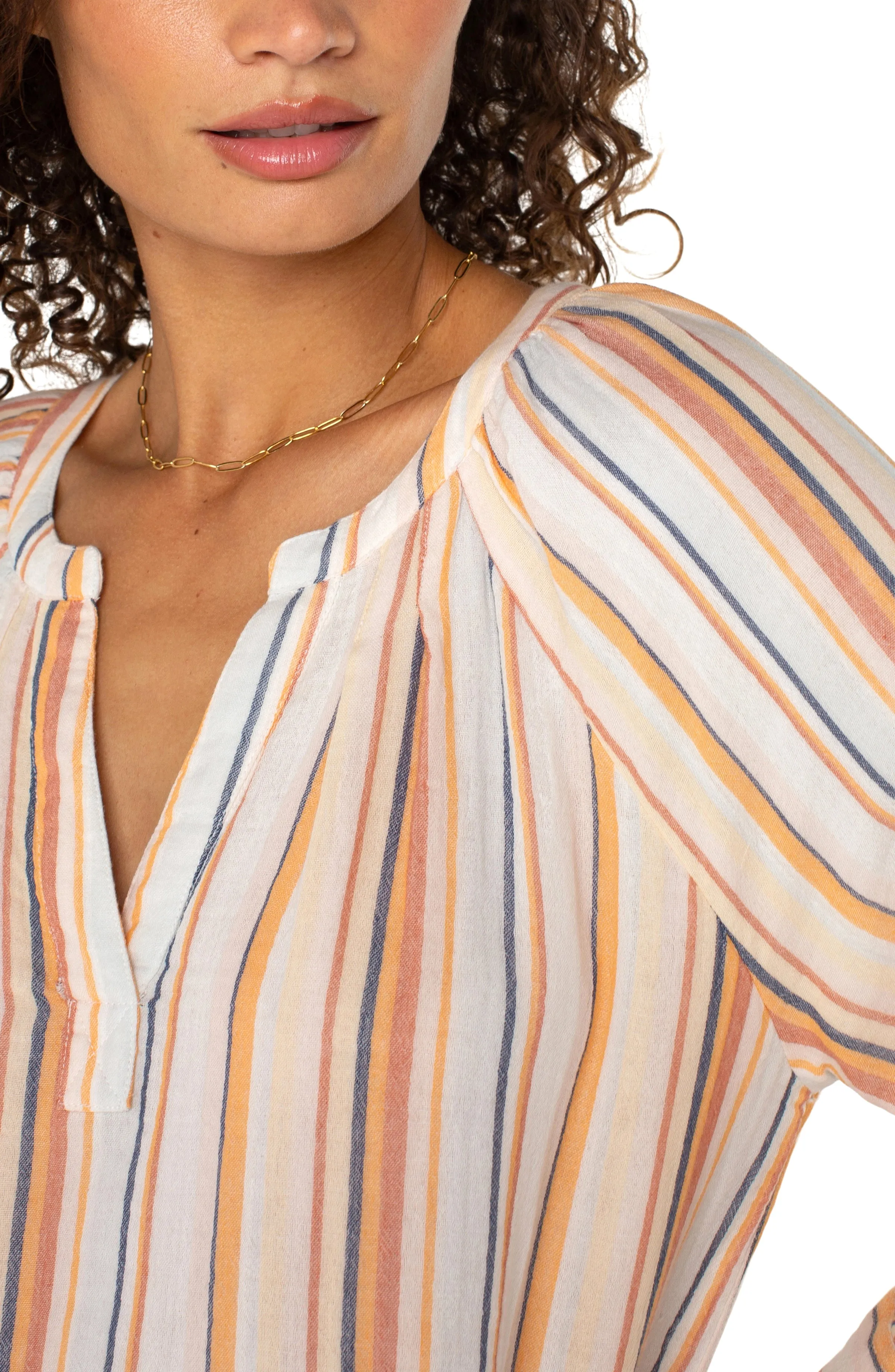 3/4 SLEEVE RAGLAN TOP W/ FRAY HEM sold by Liverpool Jeans Company product image thumbnail 3
