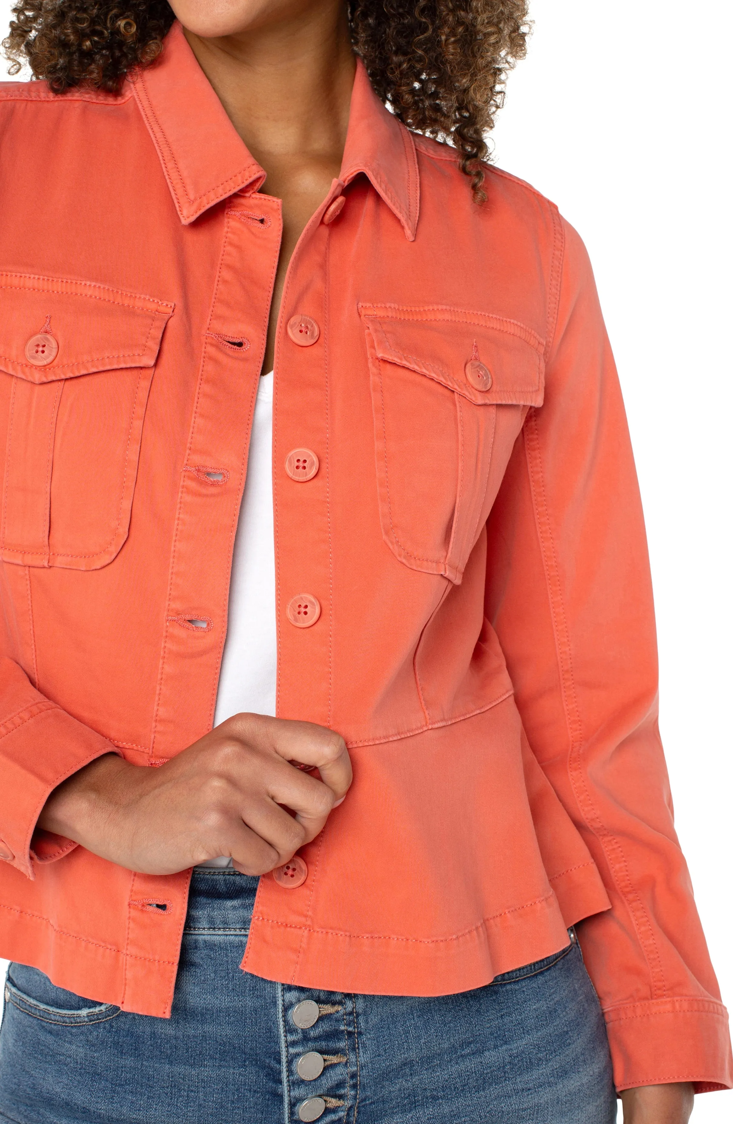 TRUCKER JACKET WITH PEPLUM HEM sold by Liverpool Jeans Company product image thumbnail 3
