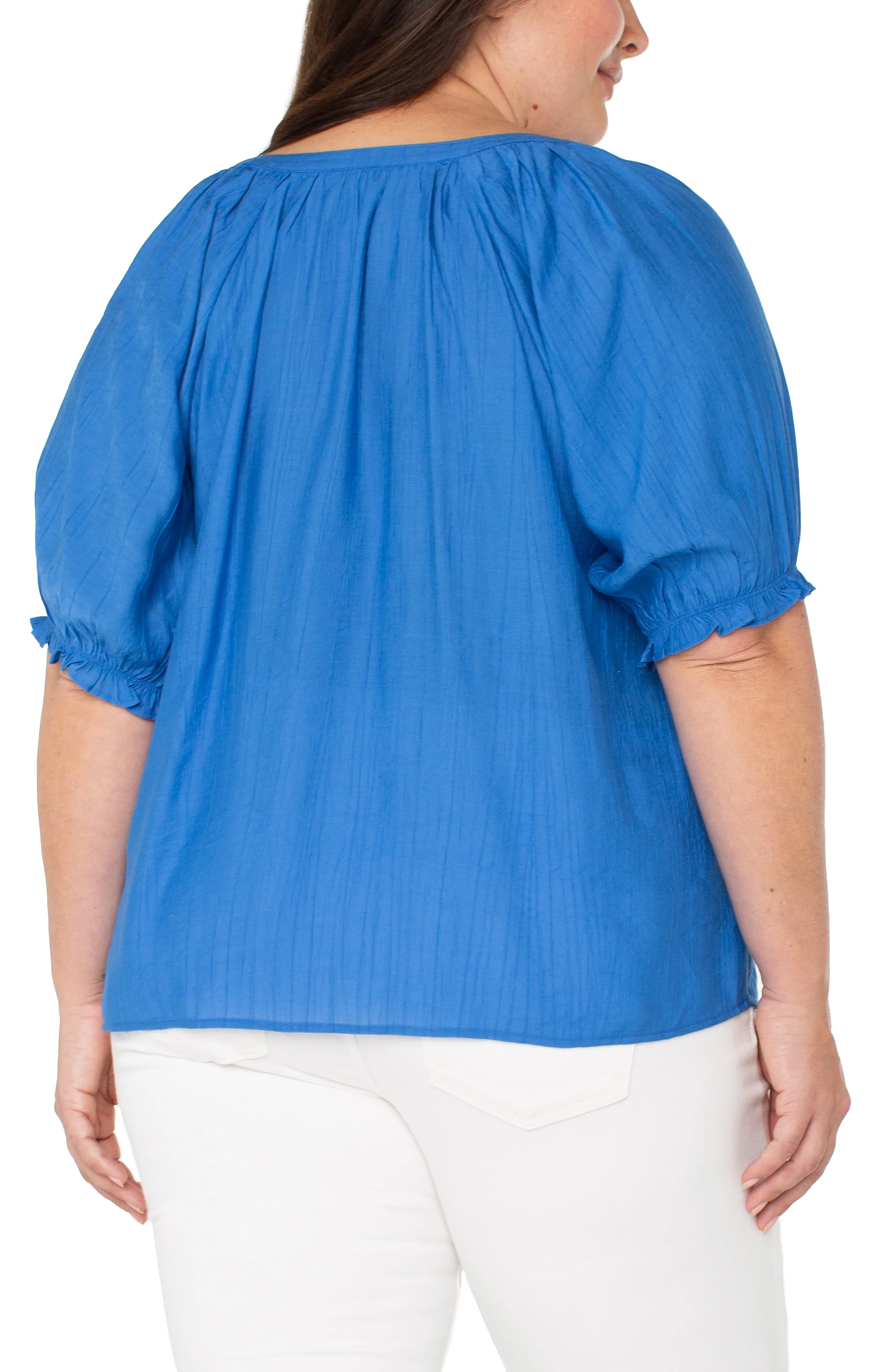 SHORT SLEEVE HALF PLACKET BLOUSE sold by Liverpool Jeans Company product image thumbnail 2