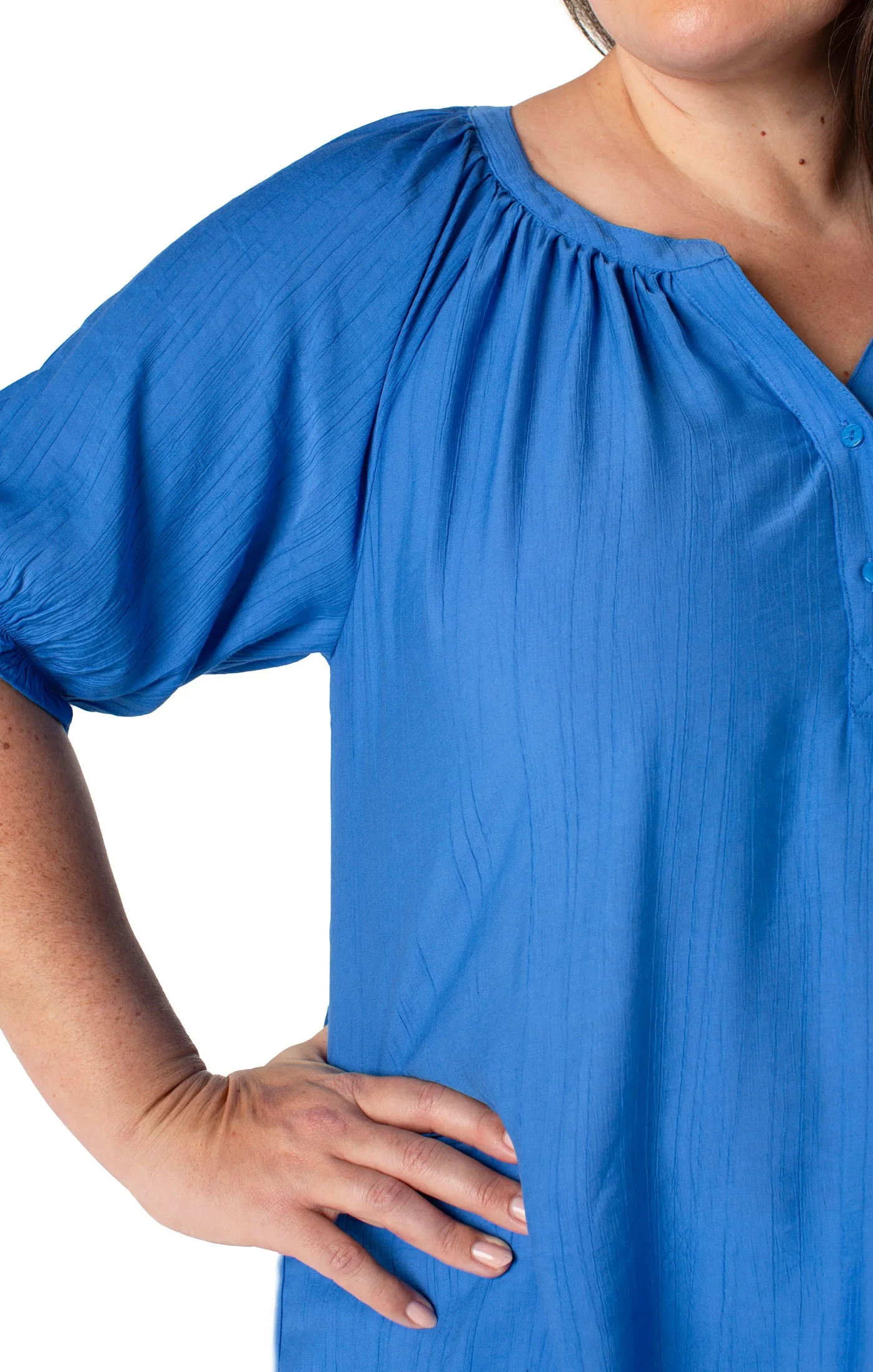 SHORT SLEEVE HALF PLACKET BLOUSE sold by Liverpool Jeans Company product image thumbnail 3