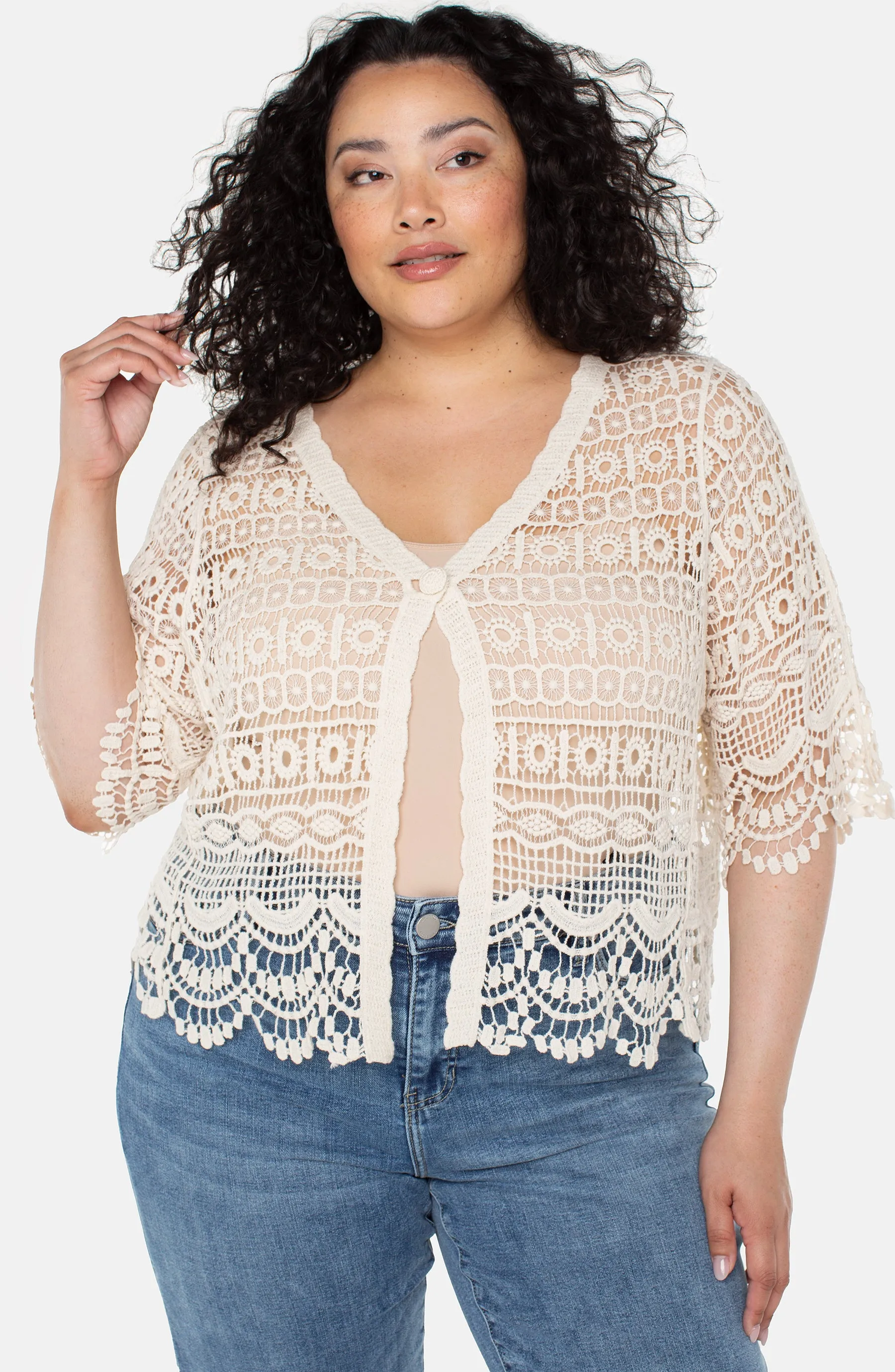 SHORT SLEEVE LACE BOLERO sold by Liverpool Jeans Company product image thumbnail 2