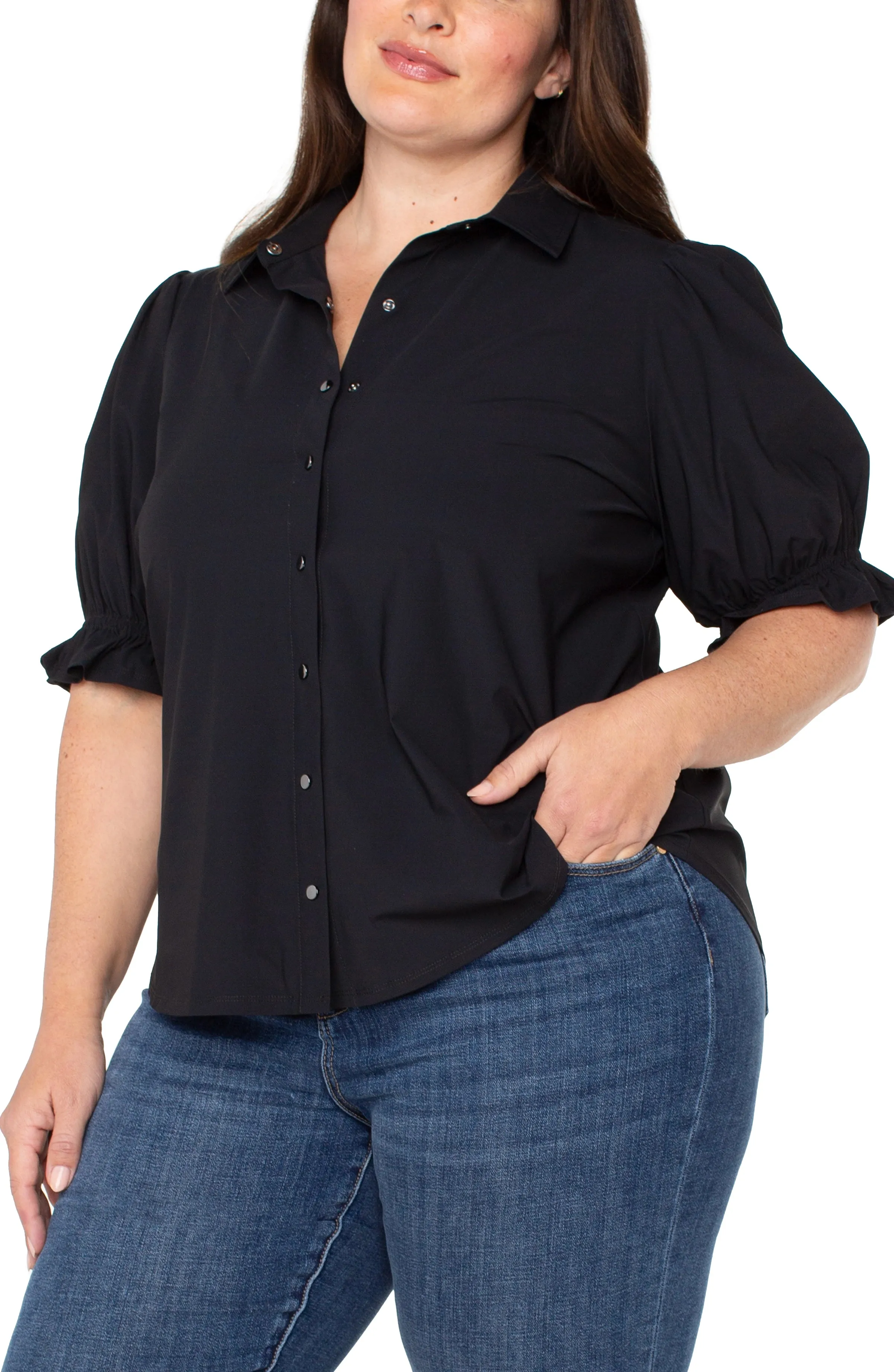 SNAP FRONT KNIT SHIRT sold by Liverpool Jeans Company product image thumbnail 3