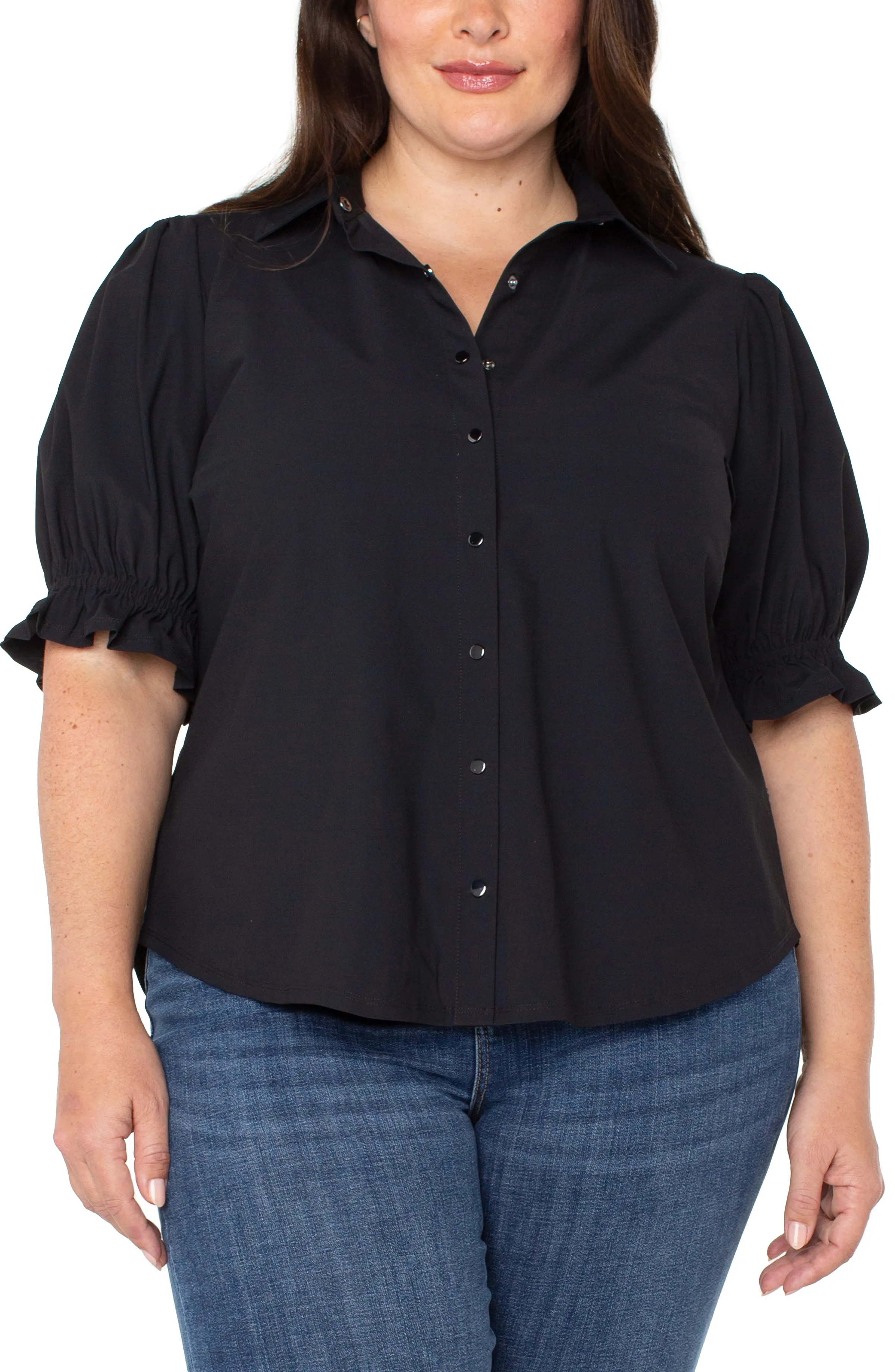 SNAP FRONT KNIT SHIRT sold by Liverpool Jeans Company