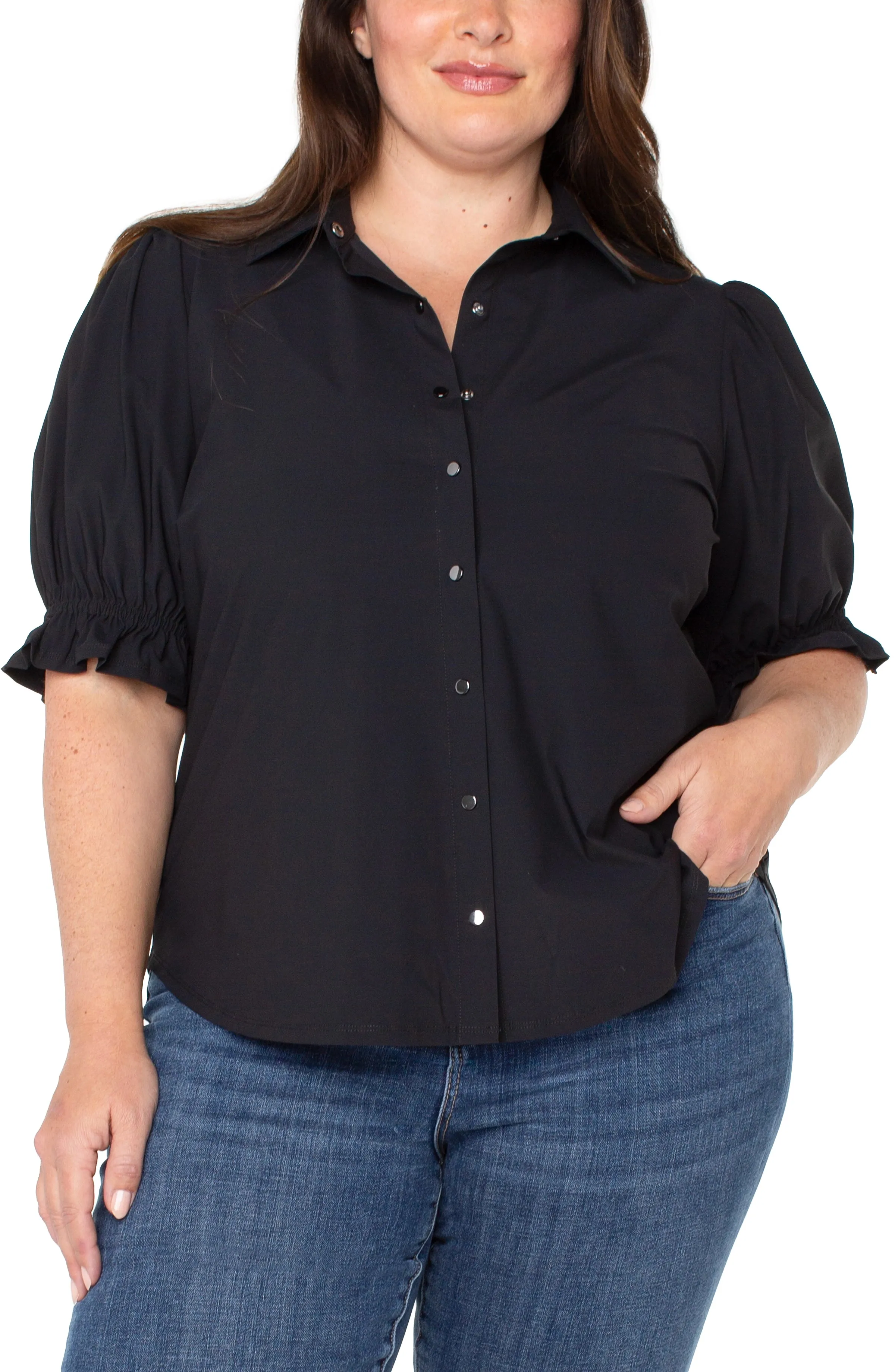 SNAP FRONT KNIT SHIRT sold by Liverpool Jeans Company product image thumbnail 4