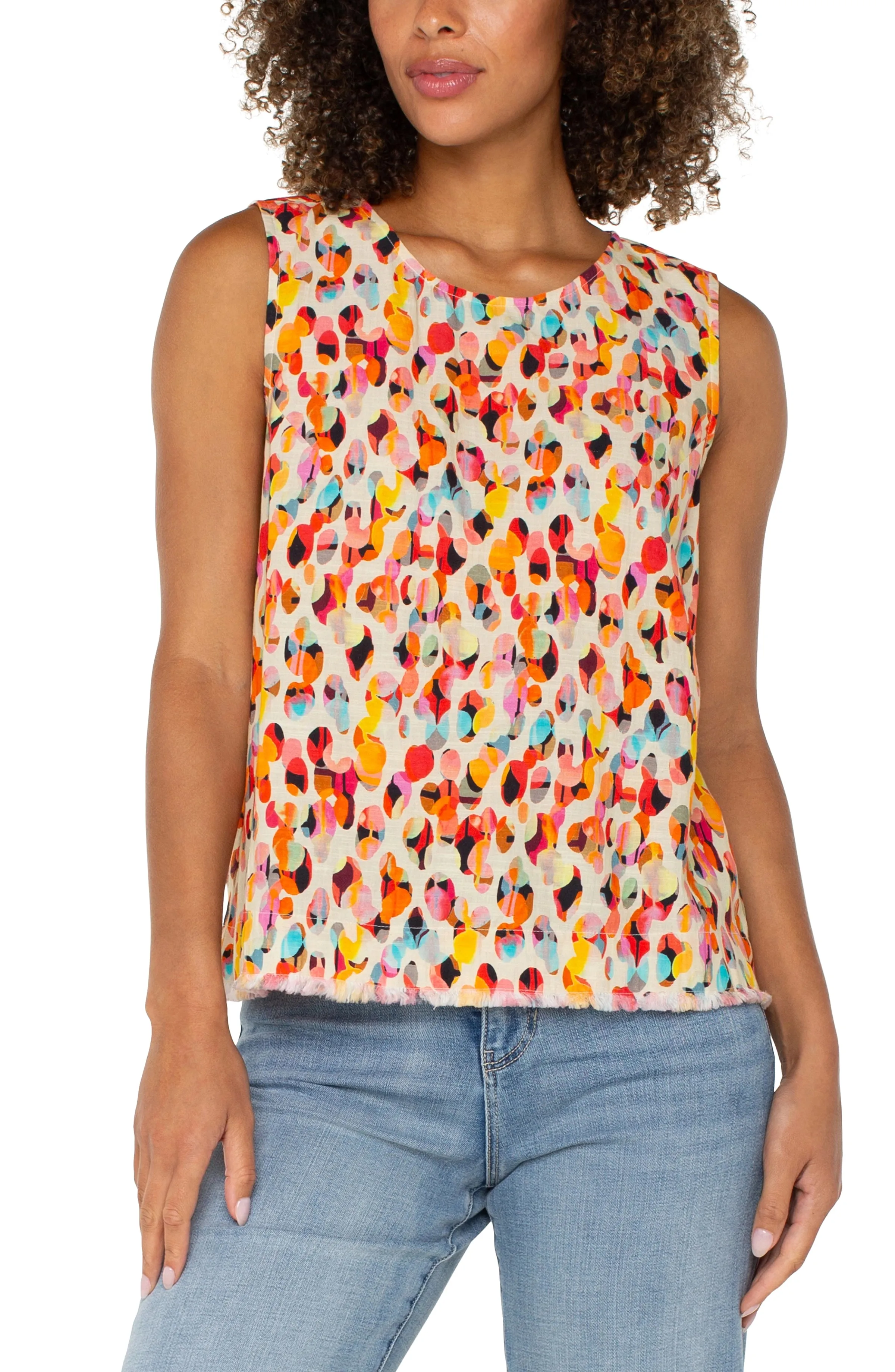 SLEEVELESS WOVEN TOP WITH BUTTON BACK sold by Liverpool Jeans Company product image thumbnail 2