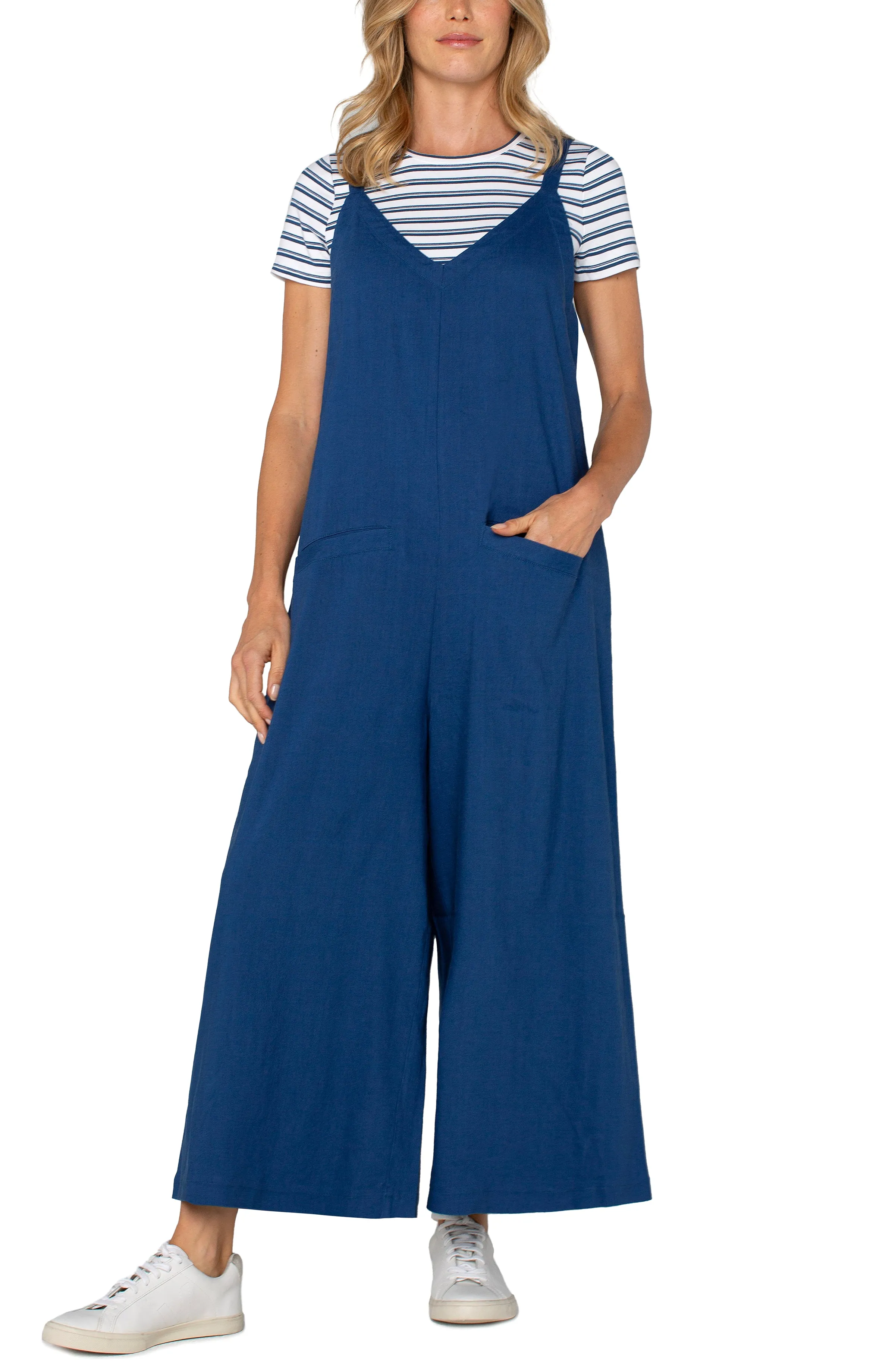SLEEVELESS JUMPSUIT WITH WIDE LEG sold by Liverpool Jeans Company product image thumbnail 4