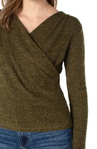 LONG SLEEVE DRAPE FRONT KNIT TOP sold by Liverpool Jeans Company