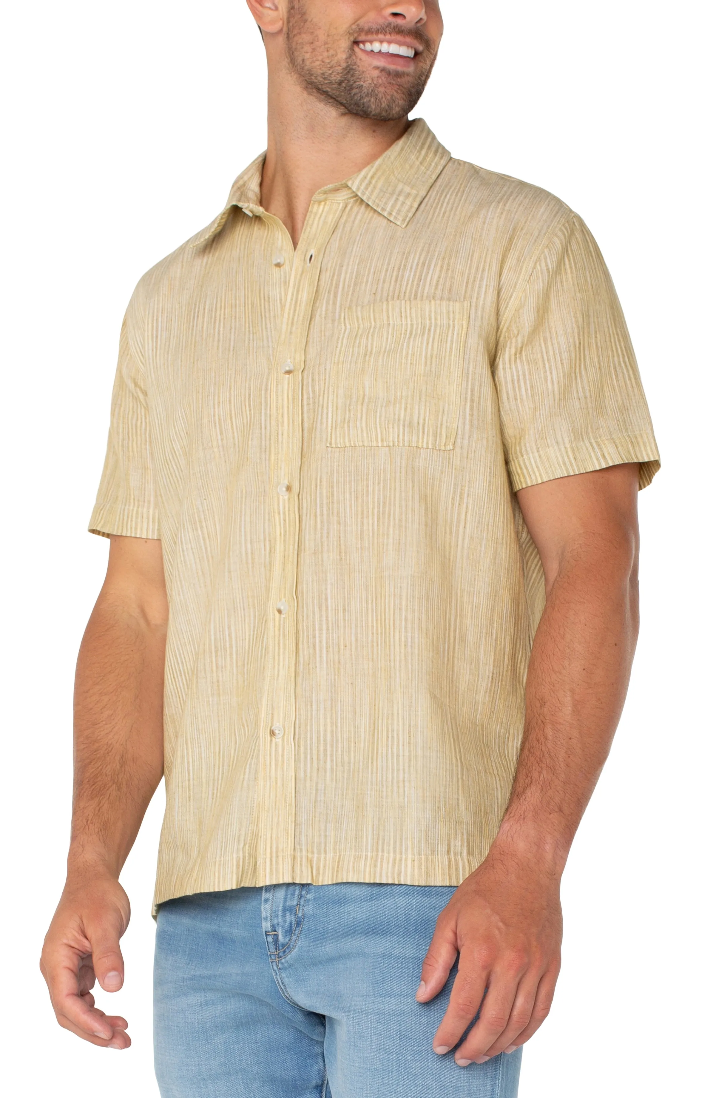 BUTTON UP SHORT SLEEVE SHIRT sold by Liverpool Jeans Company product image thumbnail 4