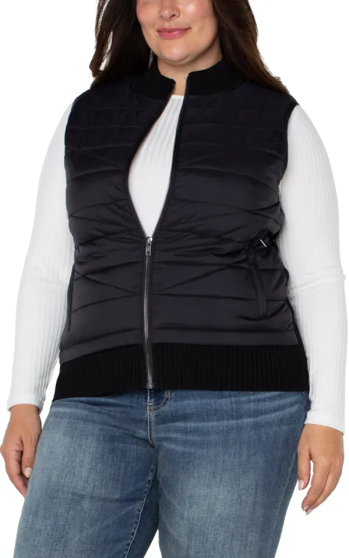 SLEEVELESS QUILTED FULL ZIP SWEATER VEST sold by Liverpool Jeans Company