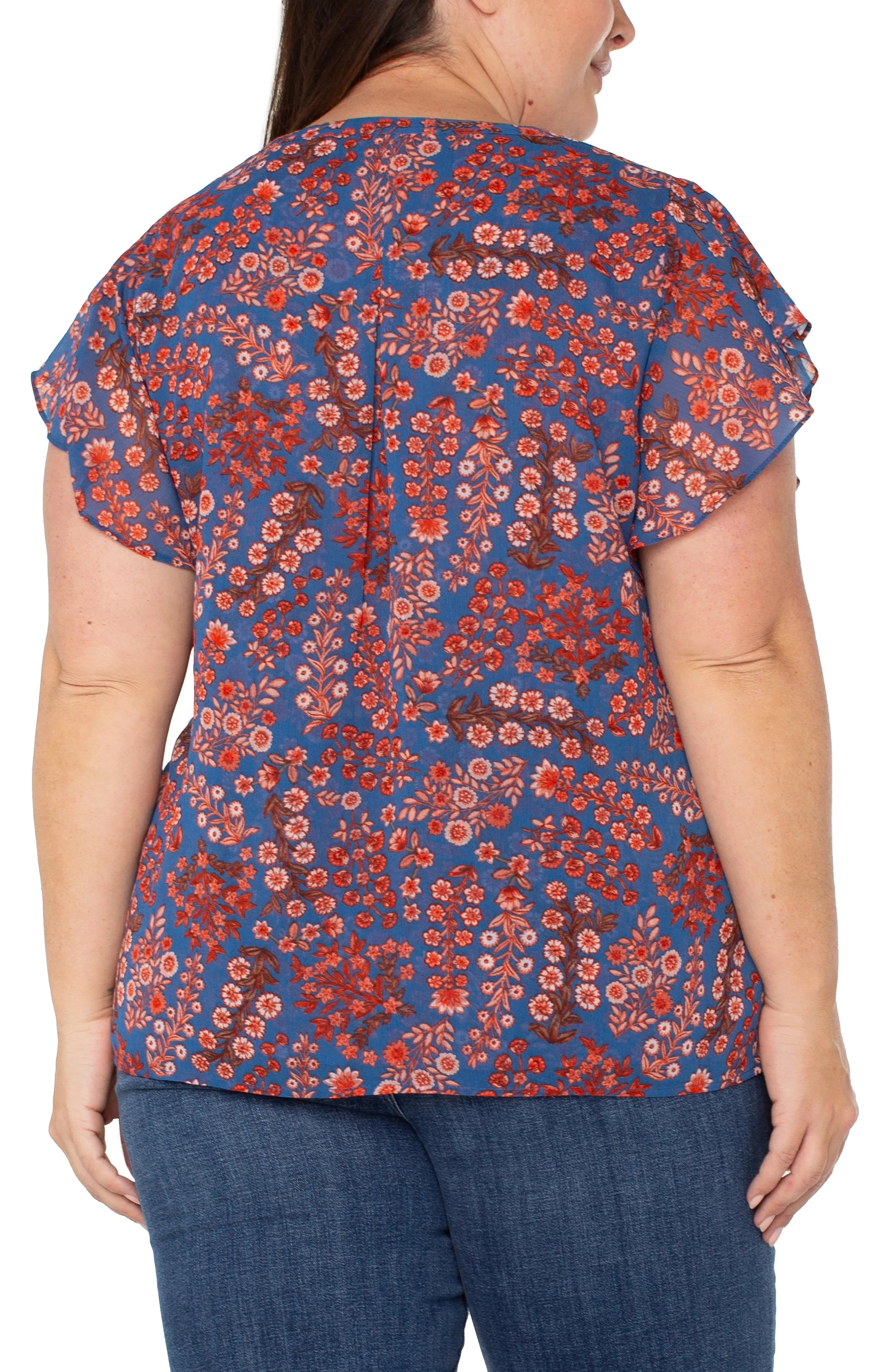 DOUBLE LAYER FLUTTER SLEEVE BLOUSE sold by Liverpool Jeans Company product image thumbnail 2