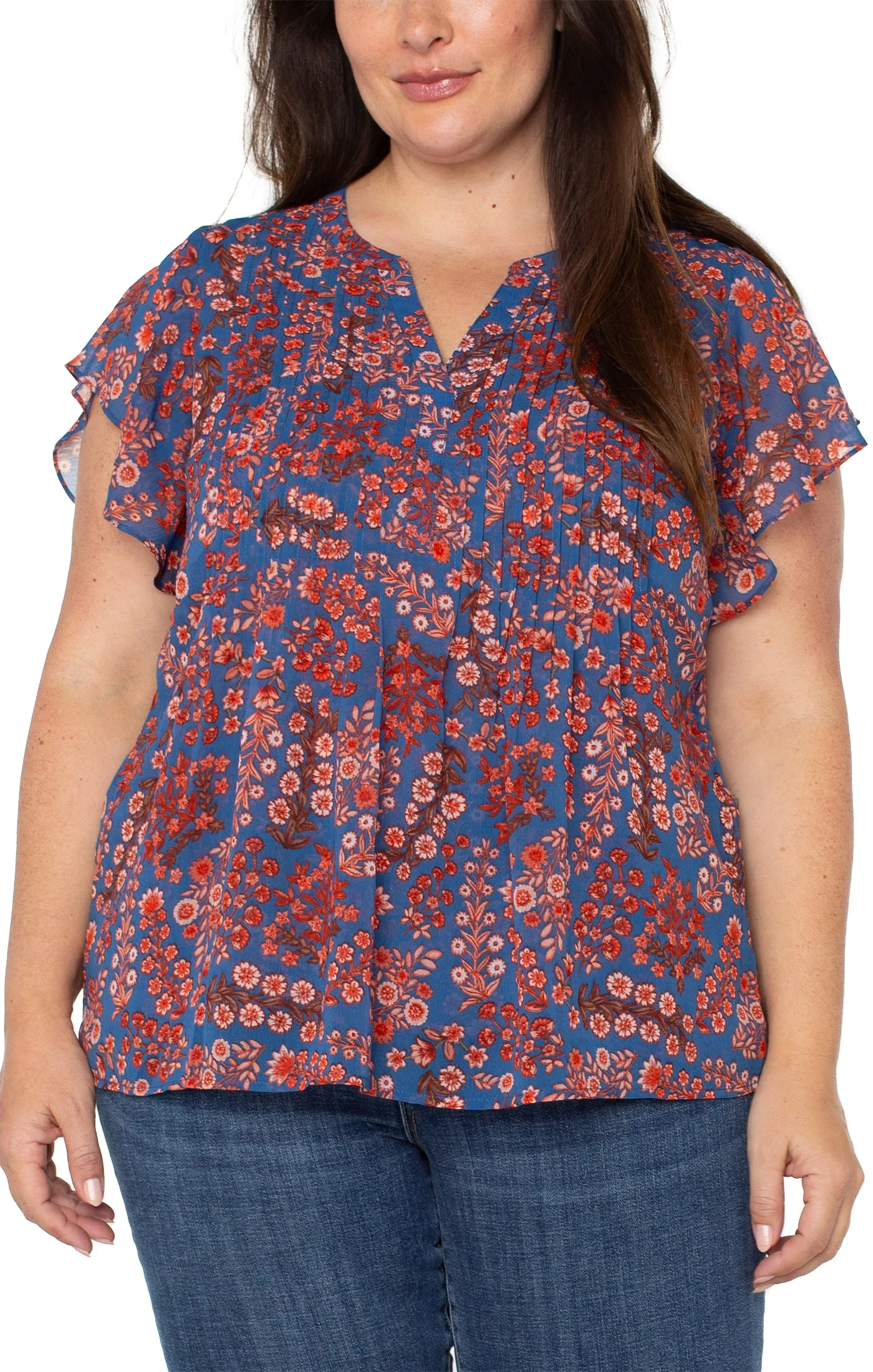 DOUBLE LAYER FLUTTER SLEEVE BLOUSE sold by Liverpool Jeans Company