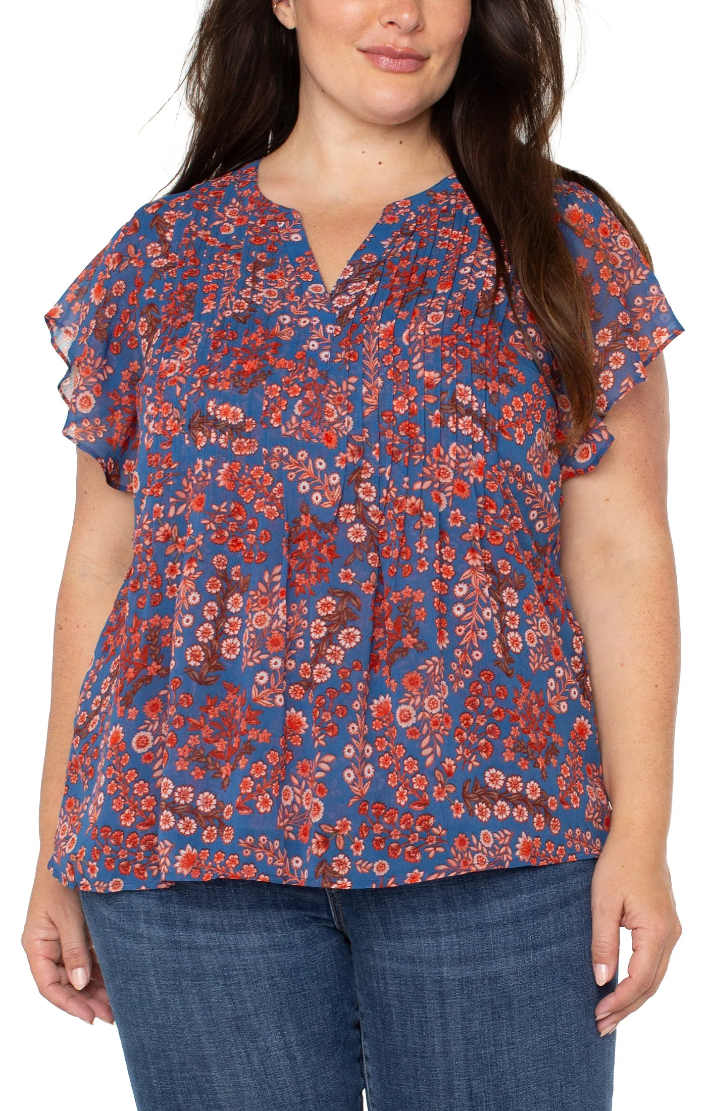 DOUBLE LAYER FLUTTER SLEEVE BLOUSE sold by Liverpool Jeans Company product image thumbnail 4