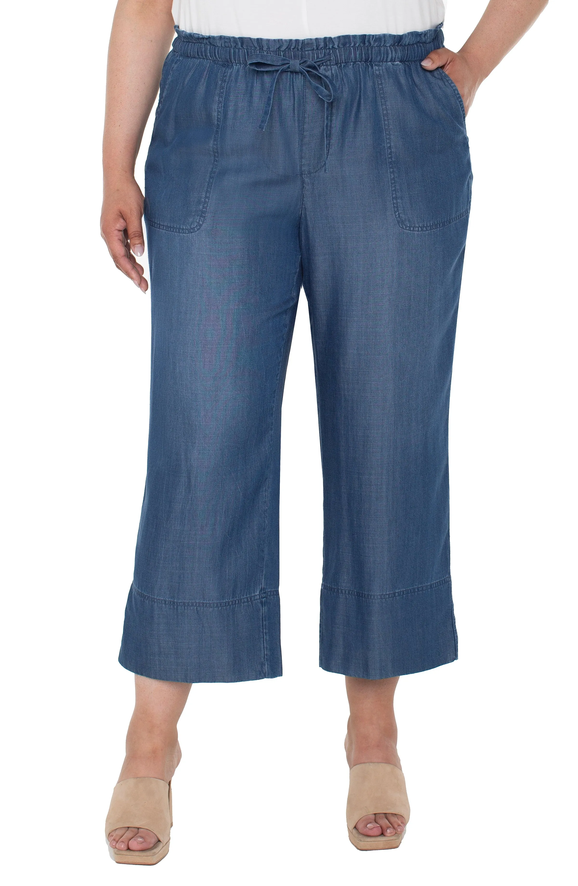 PULL-ON TIE WAIST WIDE LEG ANKLE sold by Liverpool Jeans Company