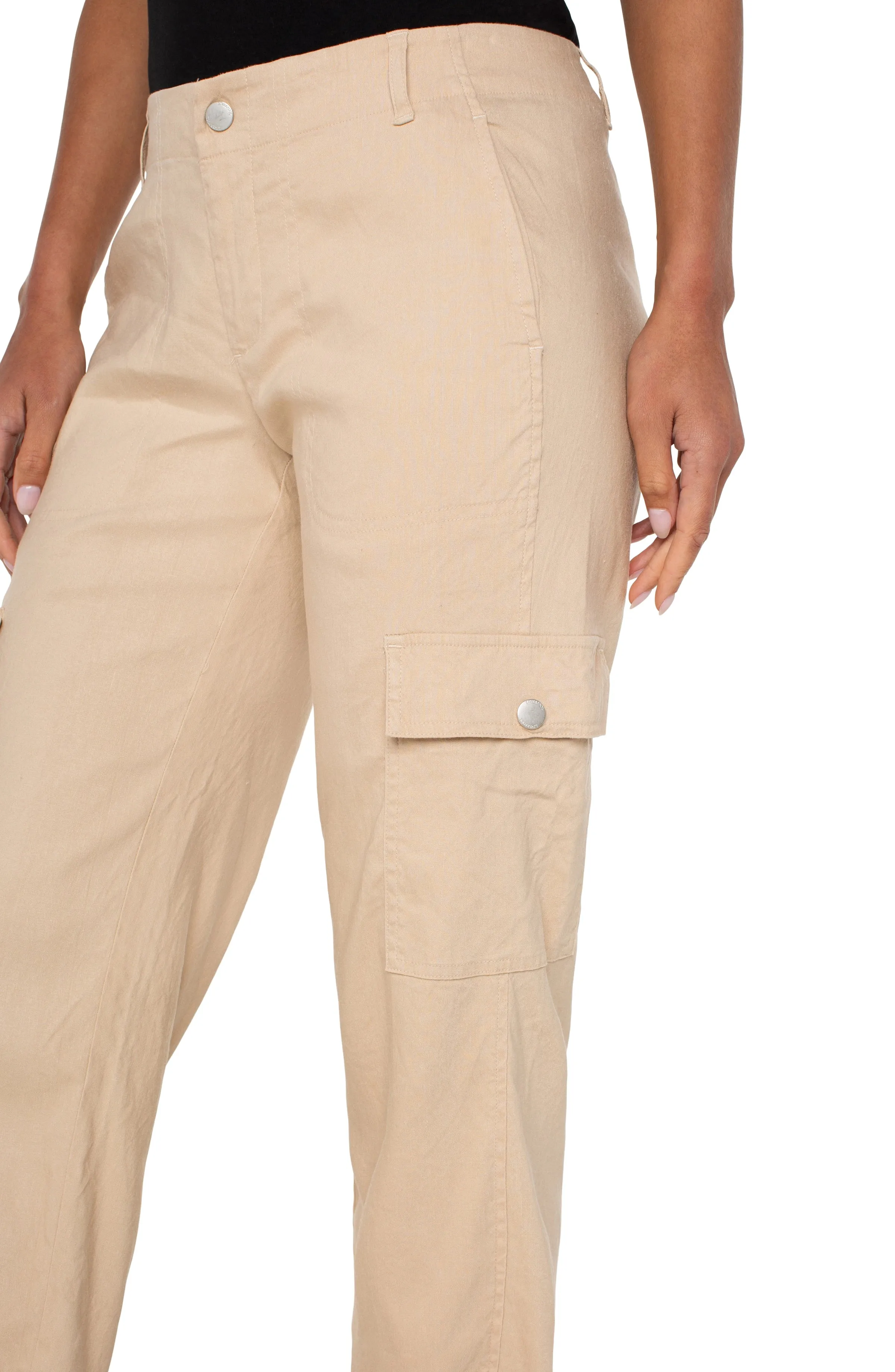 PETITE CARGO CROP WITH TAB HEM sold by Liverpool Jeans Company product image thumbnail 3