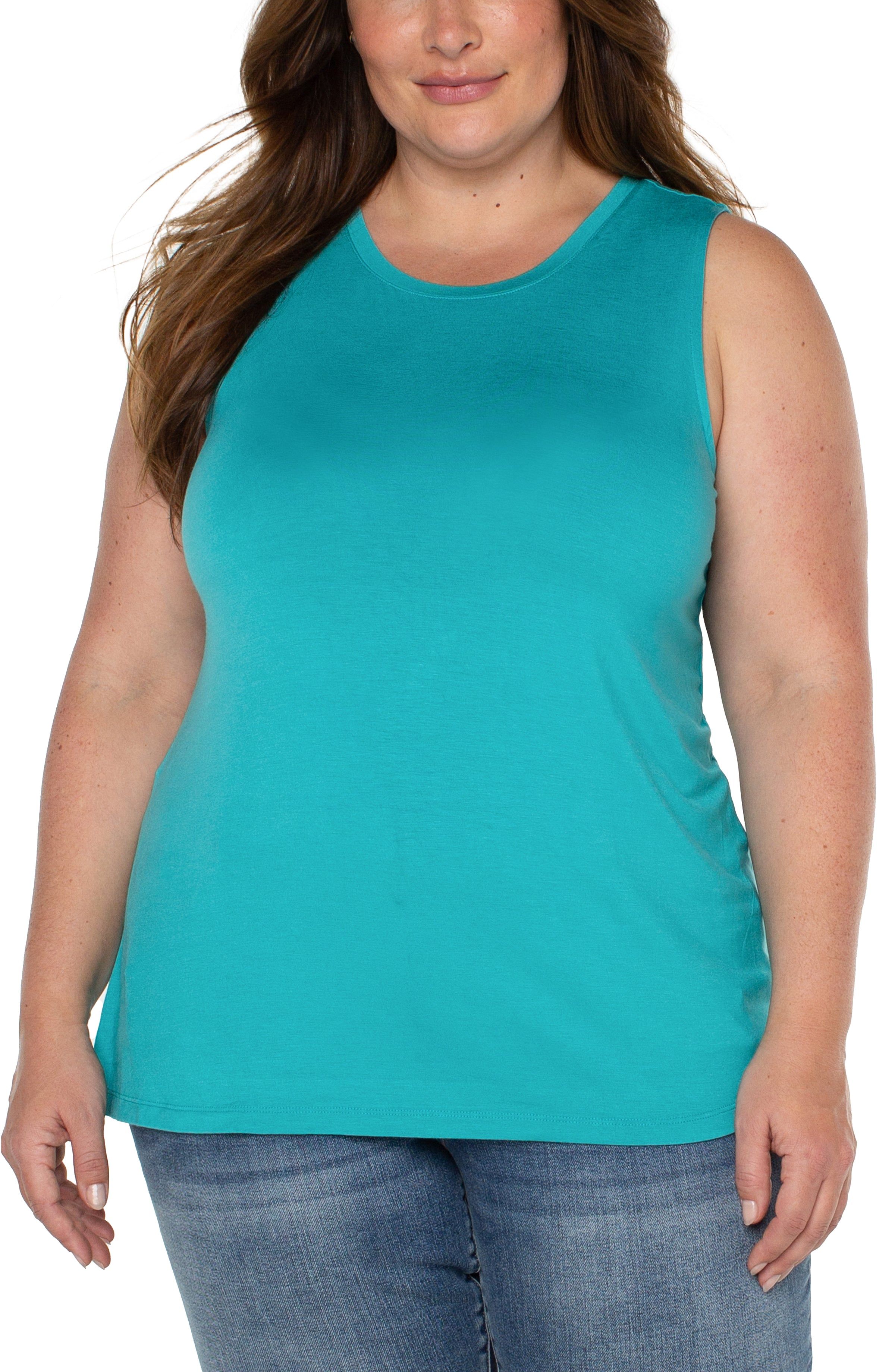 SLEEVELESS SCOOP NECK TANK sold by Liverpool Jeans Company