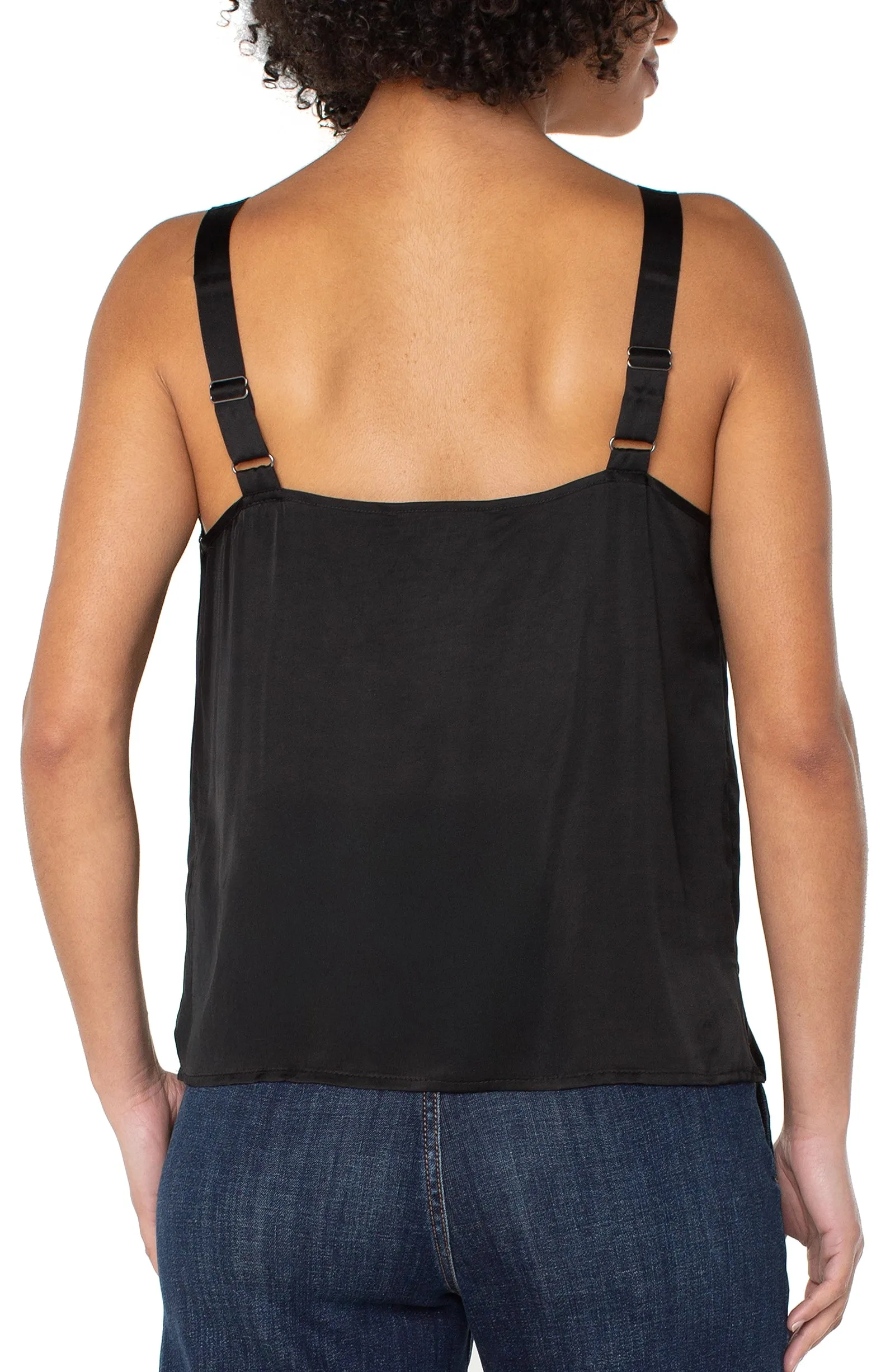 WOVEN TANK W/ LACE TRIM sold by Liverpool Jeans Company product image thumbnail 3