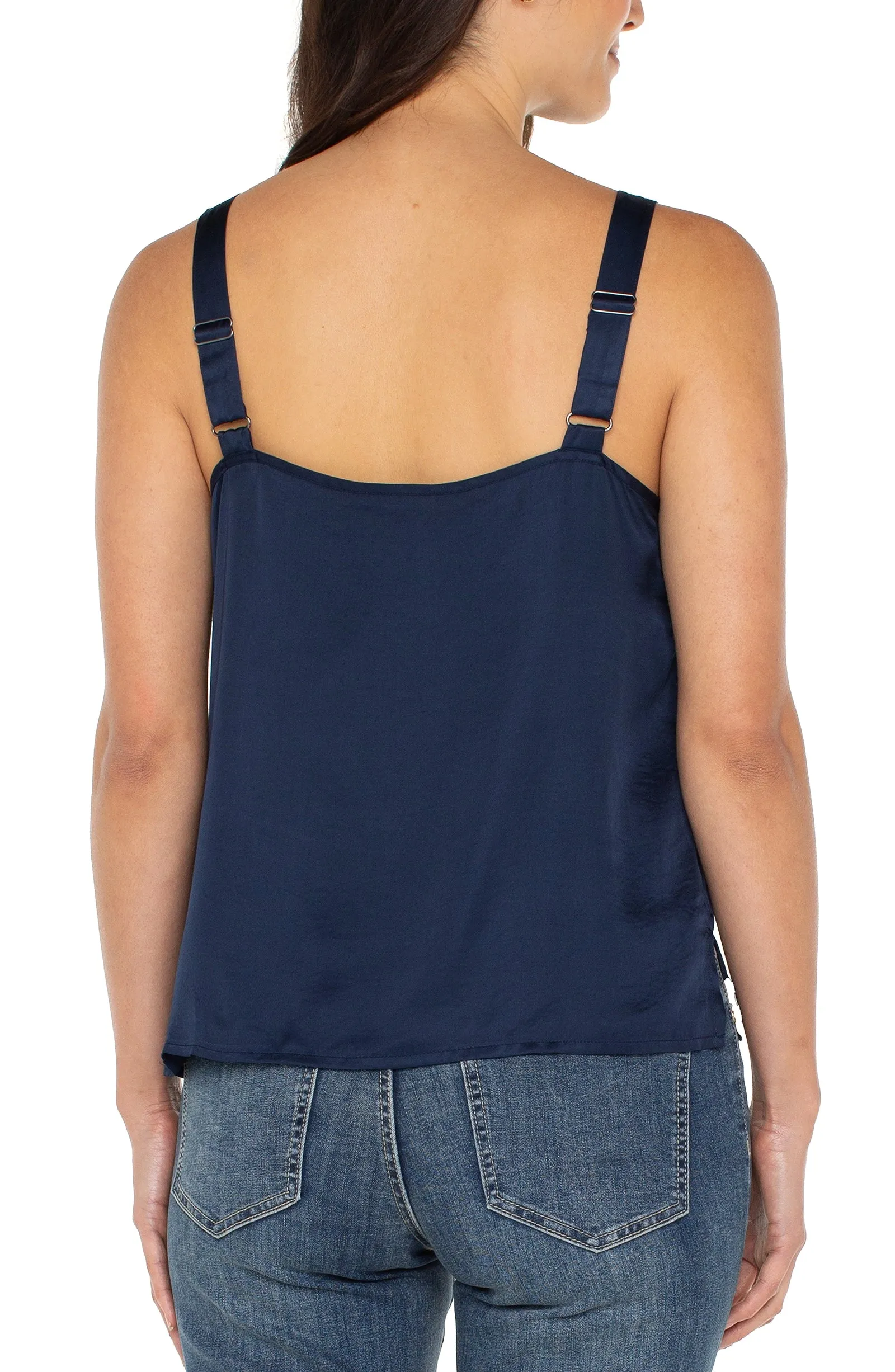 WOVEN TANK W/ LACE TRIM sold by Liverpool Jeans Company product image thumbnail 3