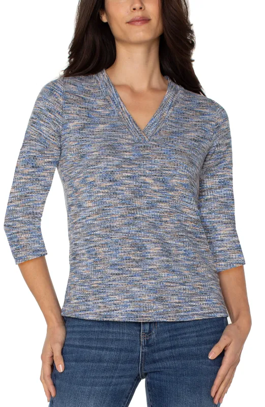 3/4 SLEEVE V-NECK KNIT TEE sold by Liverpool Jeans Company