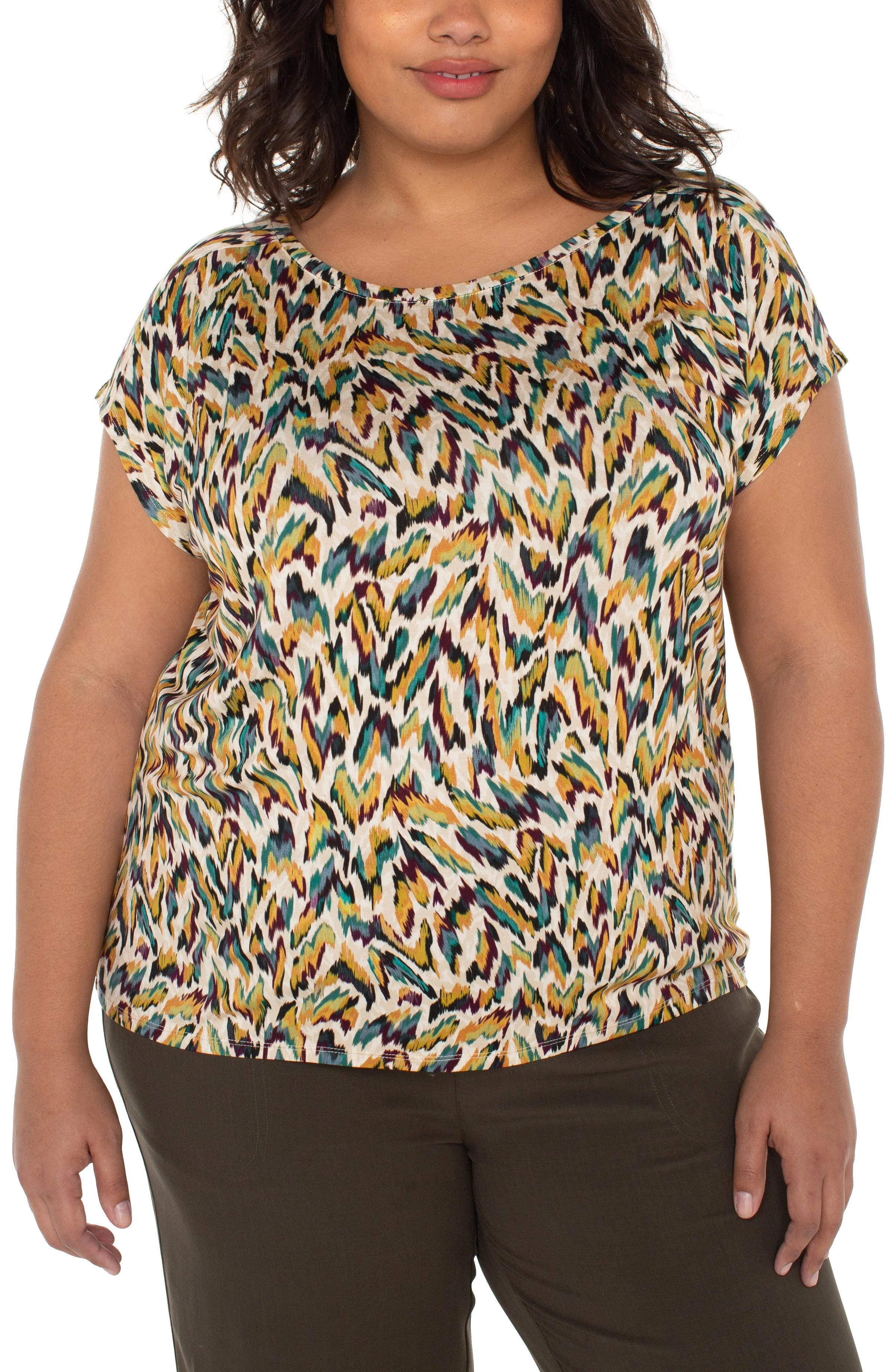 SLEEVELESS SHOULDER PLEAT BOAT NECK KNIT TOP sold by Liverpool Jeans Company