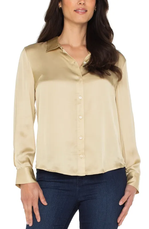 LONG SLEEVE BUTTON FRONT WOVEN SHIRT sold by Liverpool Jeans Company