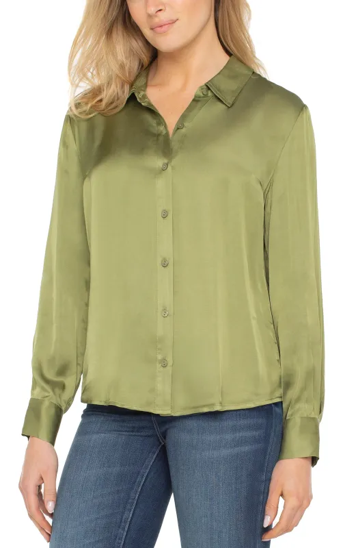 LONG SLEEVE BUTTON FRONT WOVEN SHIRT sold by Liverpool Jeans Company