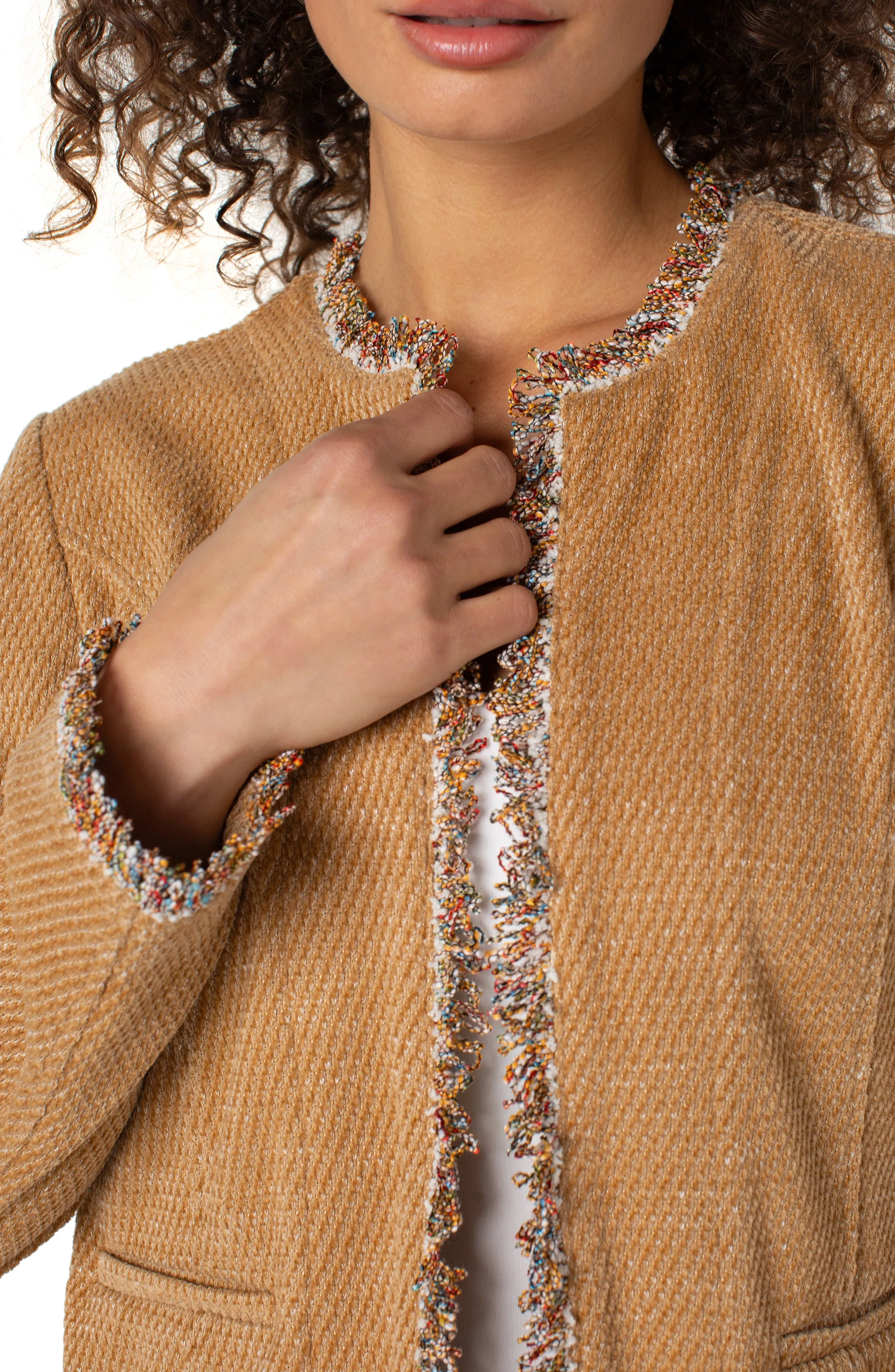 COLLARLESS JACKET WITH FRAYED EDGES sold by Liverpool Jeans Company product image thumbnail 3