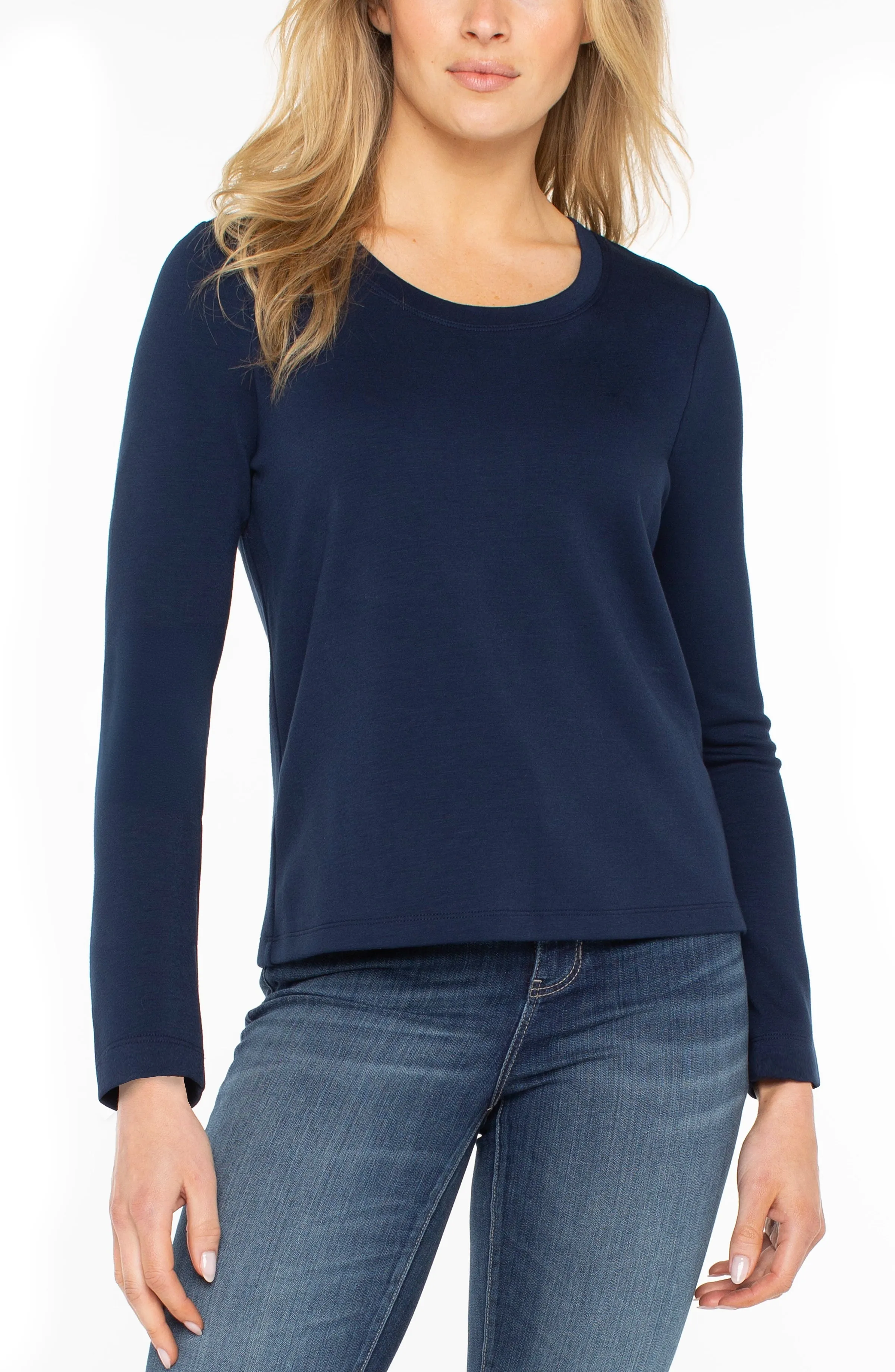 LONG SLEEVE SCOOP NECK KNIT TOP sold by Liverpool Jeans Company