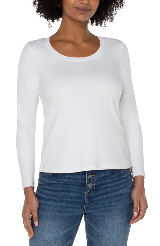 LONG SLEEVE SCOOP NECK KNIT TOP sold by Liverpool Jeans Company