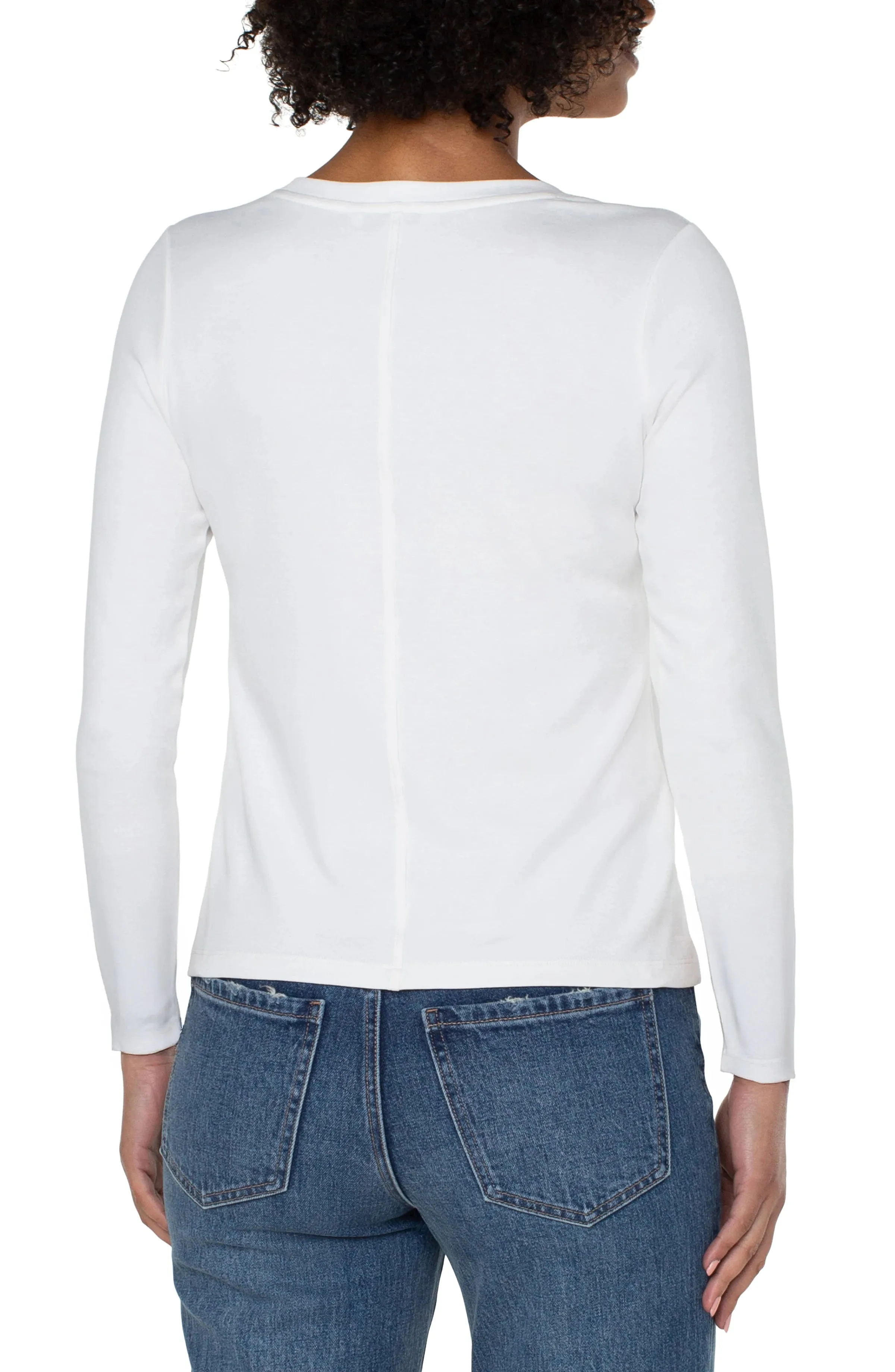 LONG SLEEVE SCOOP NECK KNIT TOP sold by Liverpool Jeans Company product image thumbnail 2