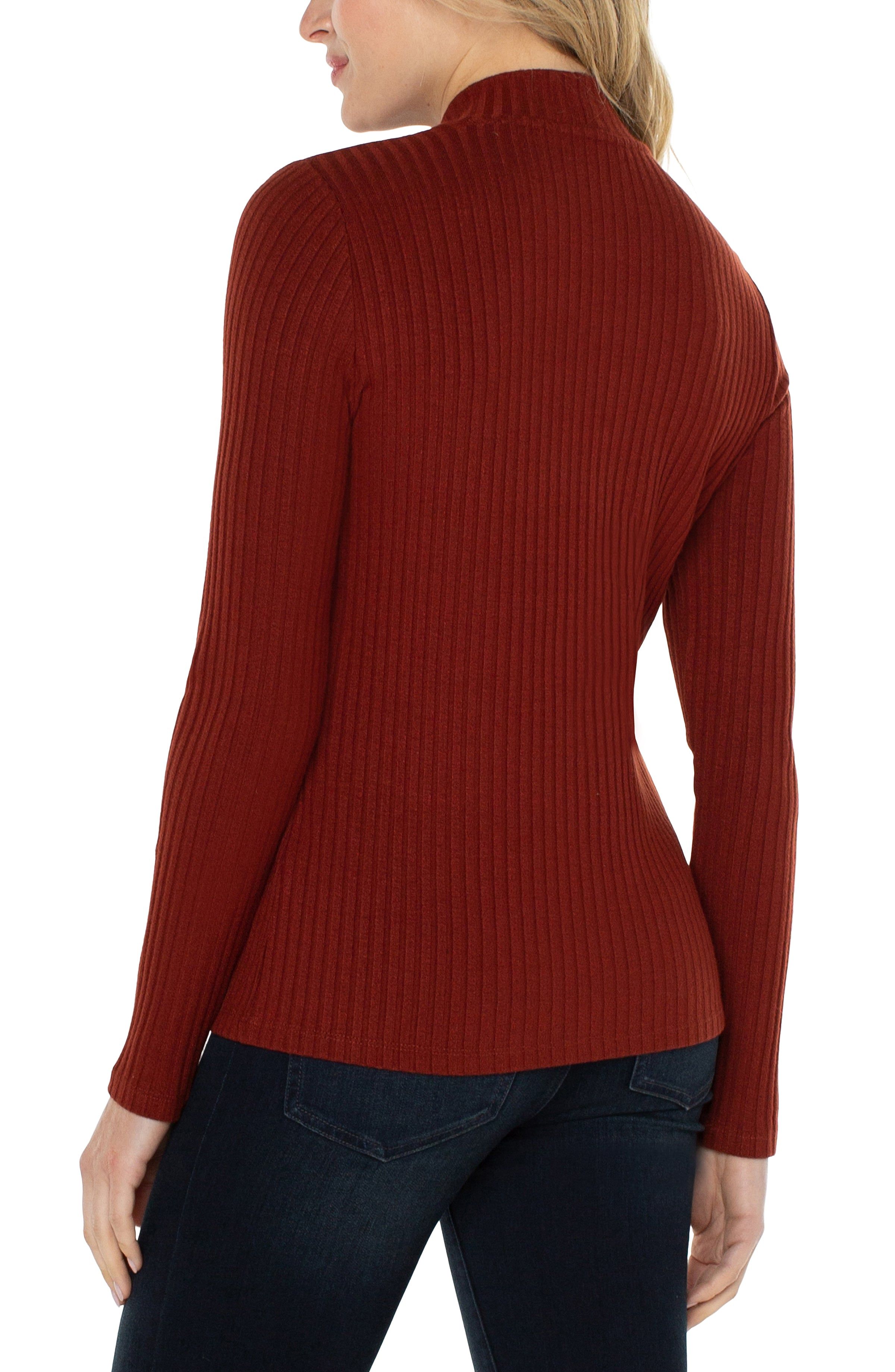 MOCK NECK LONG SLEEVE KNIT TOP sold by Liverpool Jeans Company product image thumbnail 3