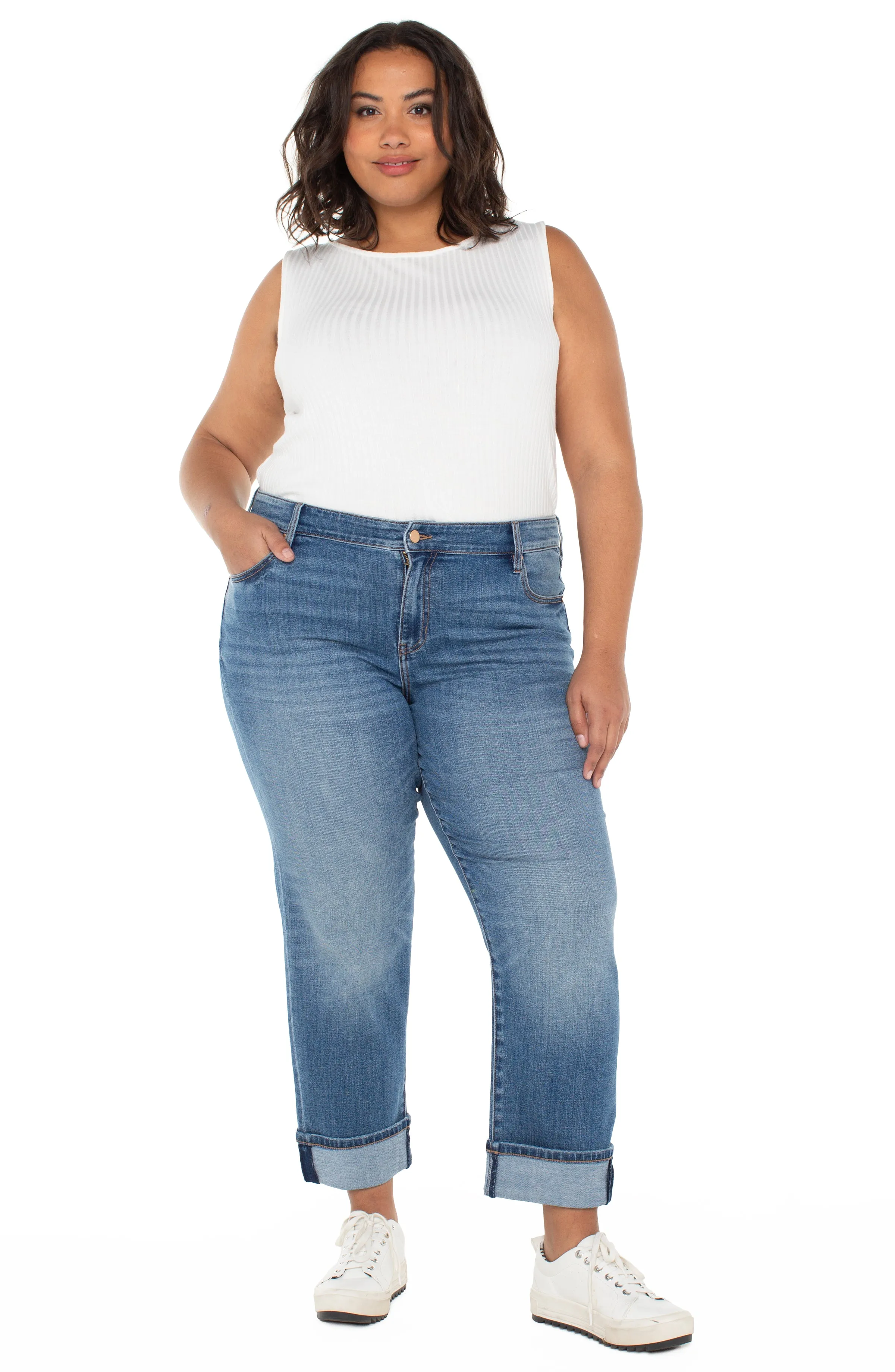 MARLEY GIRLFRIEND CUFFED JEAN sold by Liverpool Jeans Company product image thumbnail 4