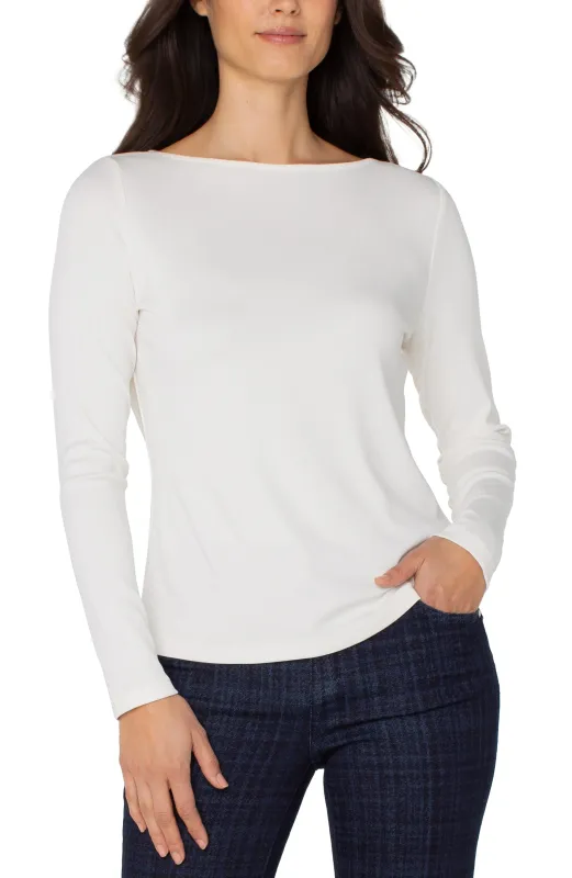 LONG SLEEVE BOAT KNIT TOP sold by Liverpool Jeans Company