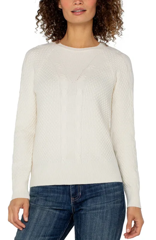 LONG SLEEVE CREW NECK RAGLAN SWEATER sold by Liverpool Jeans Company