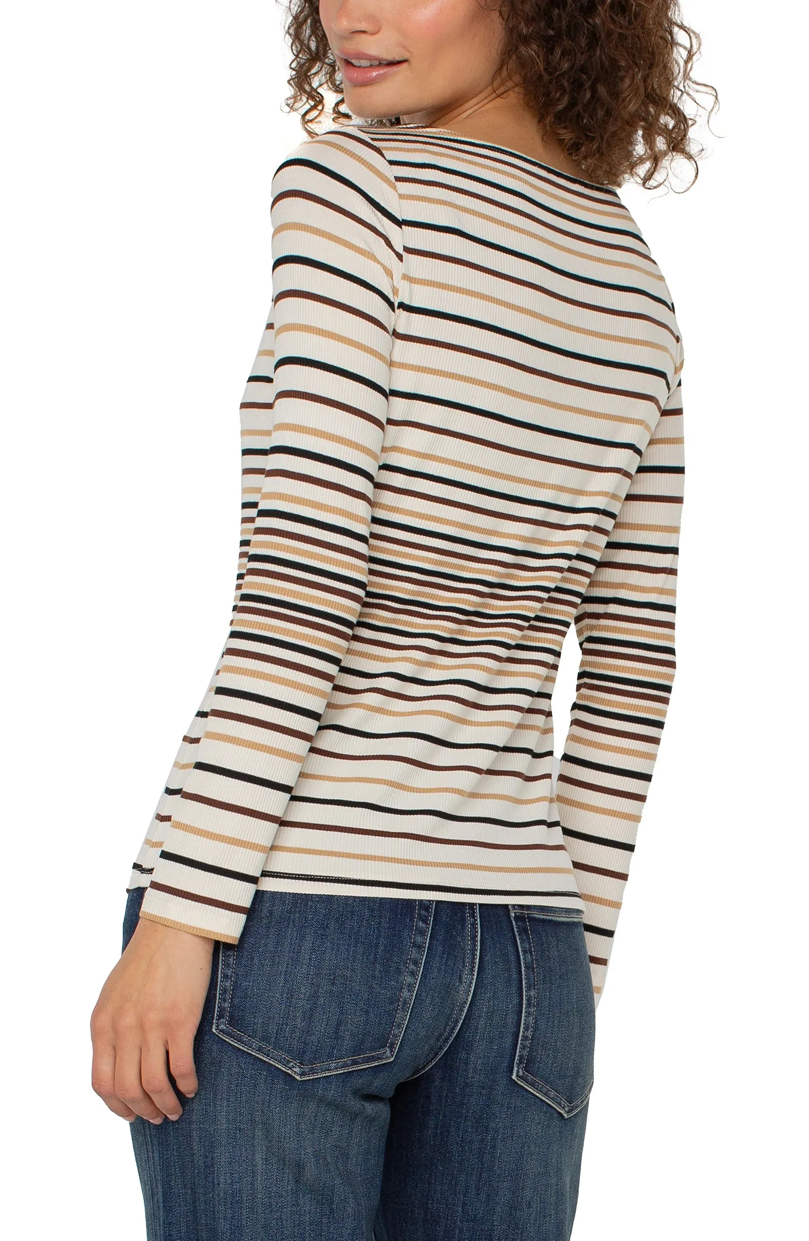 LONG SLEEVE BOAT NECK KNIT TOP sold by Liverpool Jeans Company product image thumbnail 2