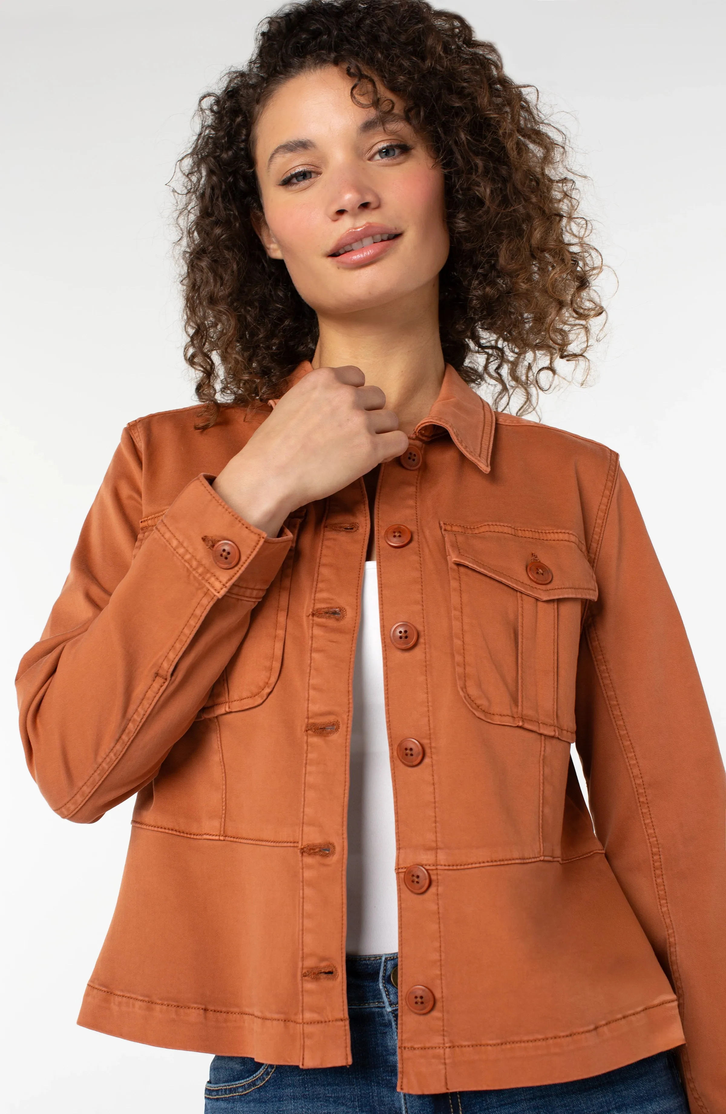TRUCKER JACKET WITH PEPLUM HEM sold by Liverpool Jeans Company product image thumbnail 4