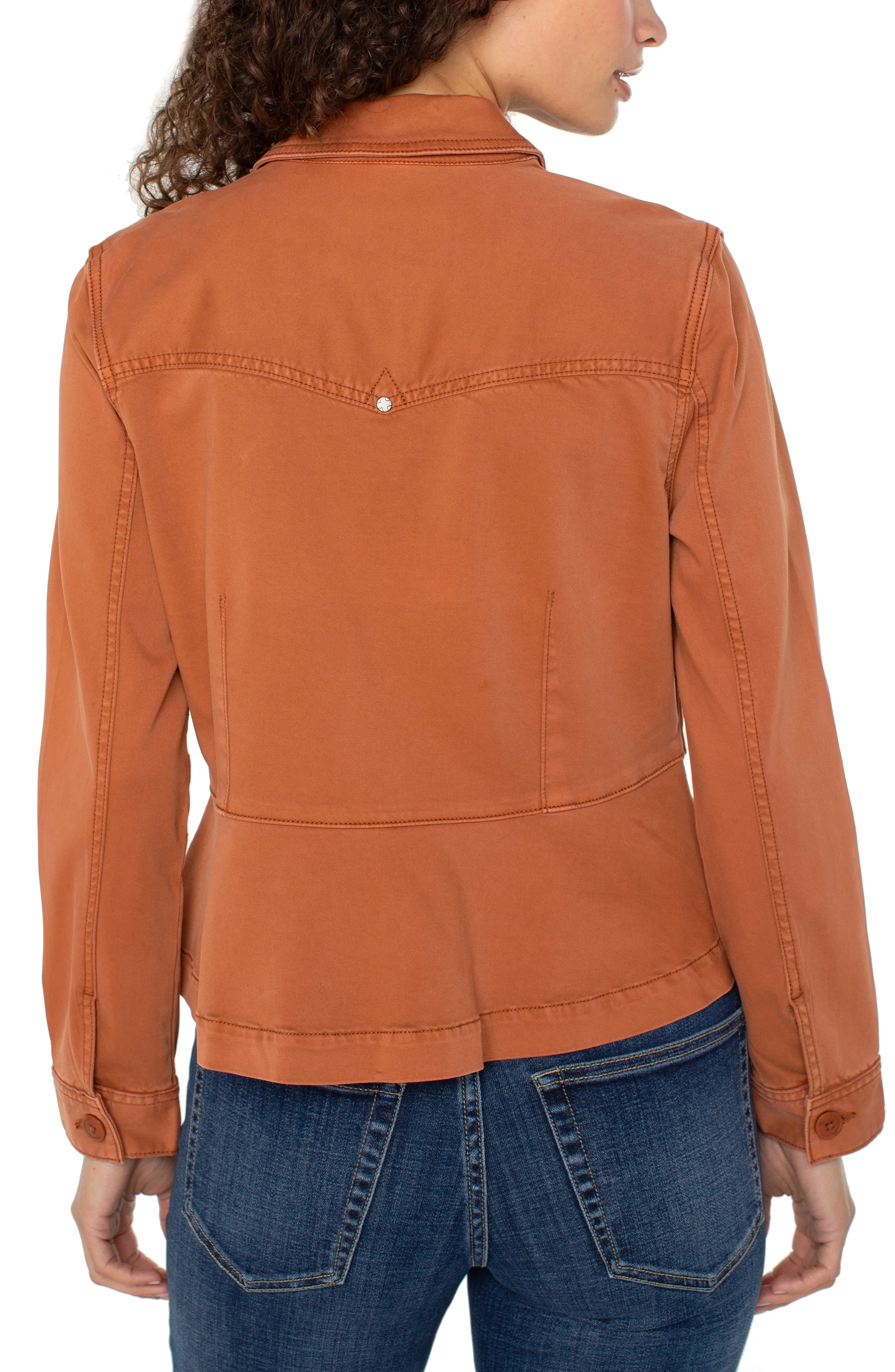 TRUCKER JACKET WITH PEPLUM HEM sold by Liverpool Jeans Company product image thumbnail 2
