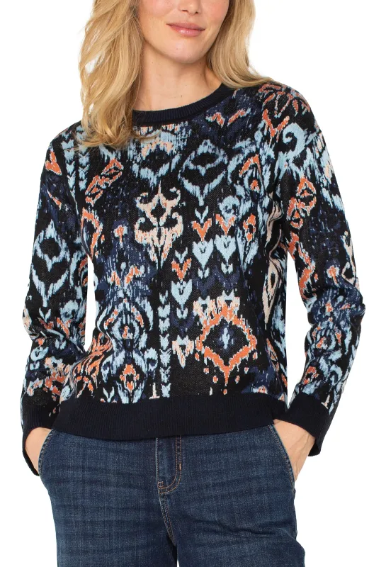 LONG SLEEVE DROP SHOULDER JACQUARD SWEATER made by Liverpool Jeans Company