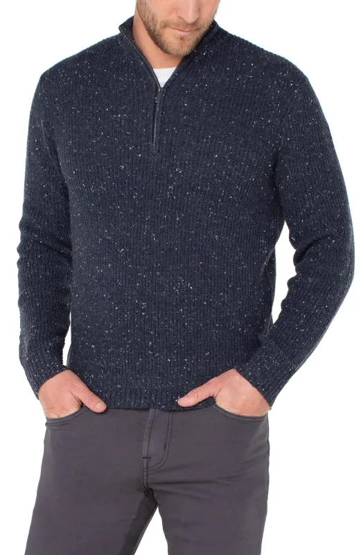 DIAMOND PATTERN QUARTER ZIP PULLOVER sold by Liverpool Jeans Company