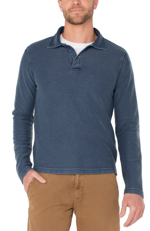 LONG SLEEVE KNIT POLO sold by Liverpool Jeans Company