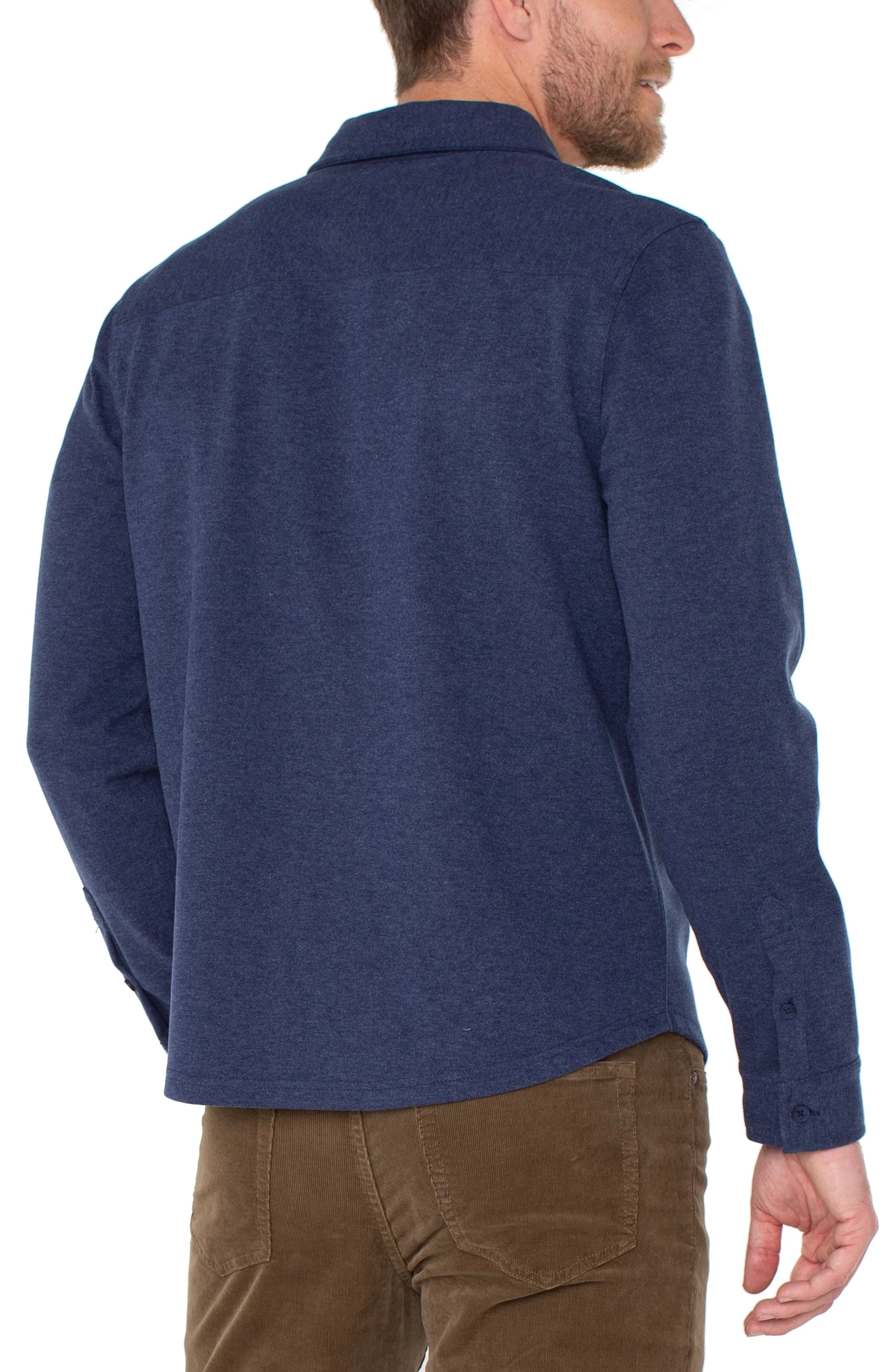 KNIT BUTTON UP LONG SLEEVE SHIRT sold by Liverpool Jeans Company product image thumbnail 2