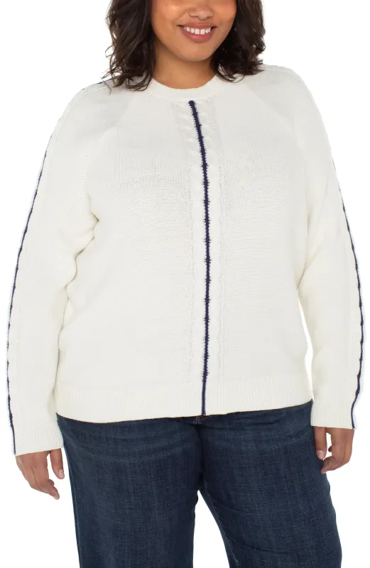 LONG SLEEVE CREW NECK RAGLAN SWEATER sold by Liverpool Jeans Company
