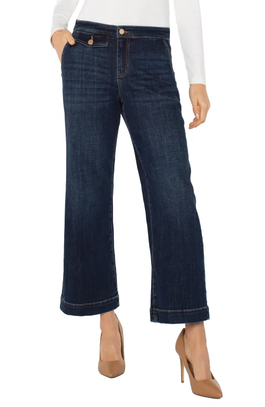 PETITE STRIDE WIDE LEG W/ TROUSER DETAILS sold by Liverpool Jeans Company