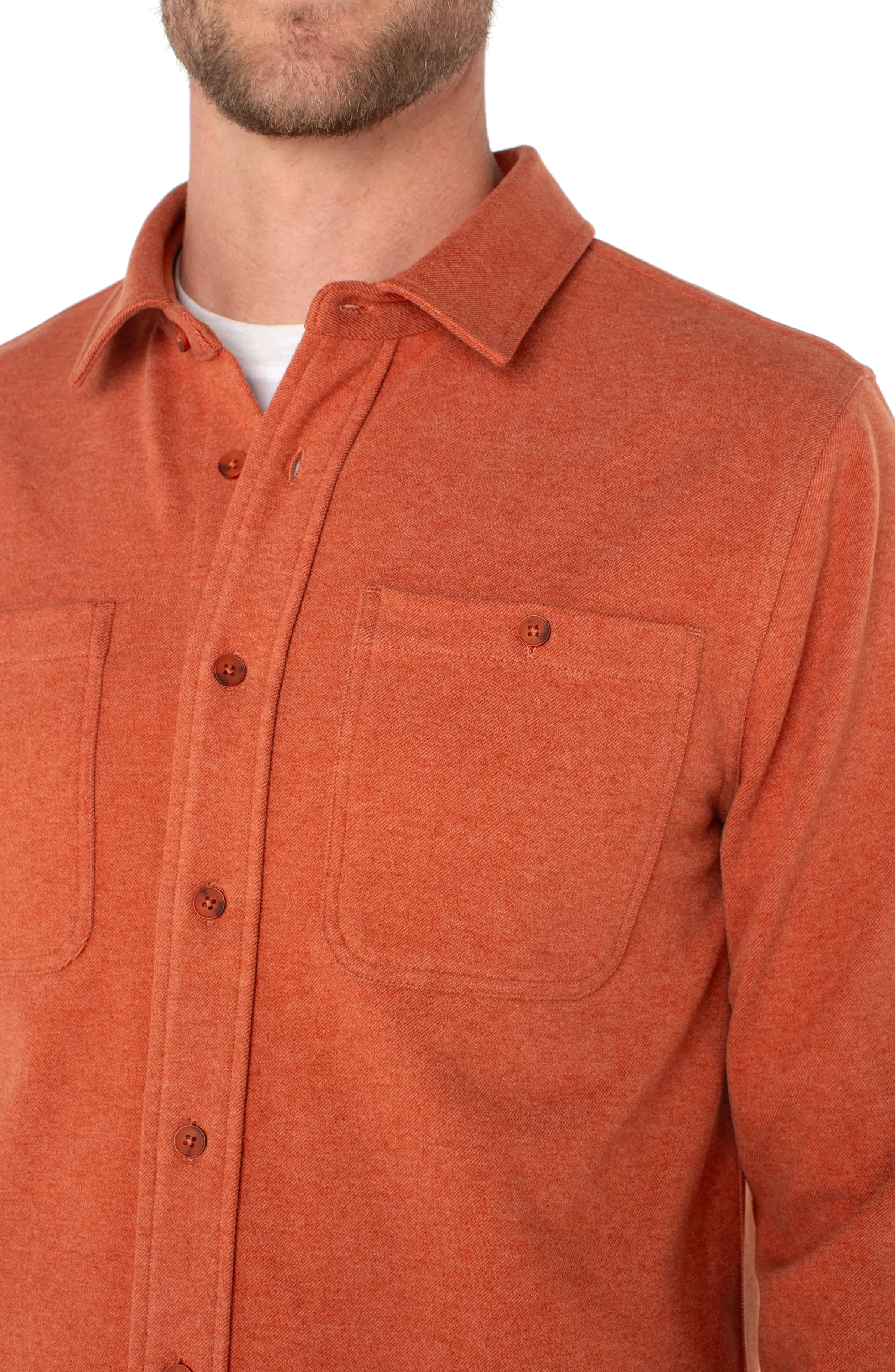 KNIT BUTTON UP LONG SLEEVE SHIRT sold by Liverpool Jeans Company product image thumbnail 3